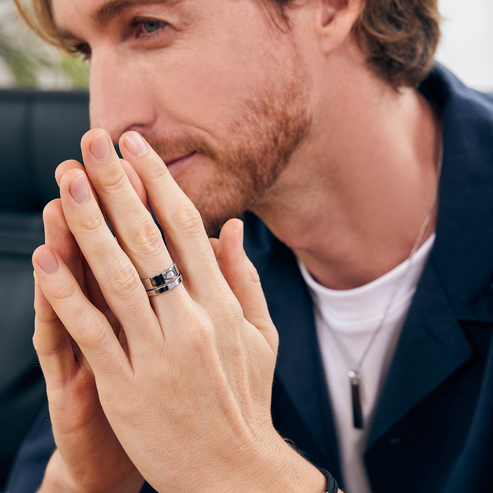 Personalized Men's Name Ring with Engraving - 6 mm