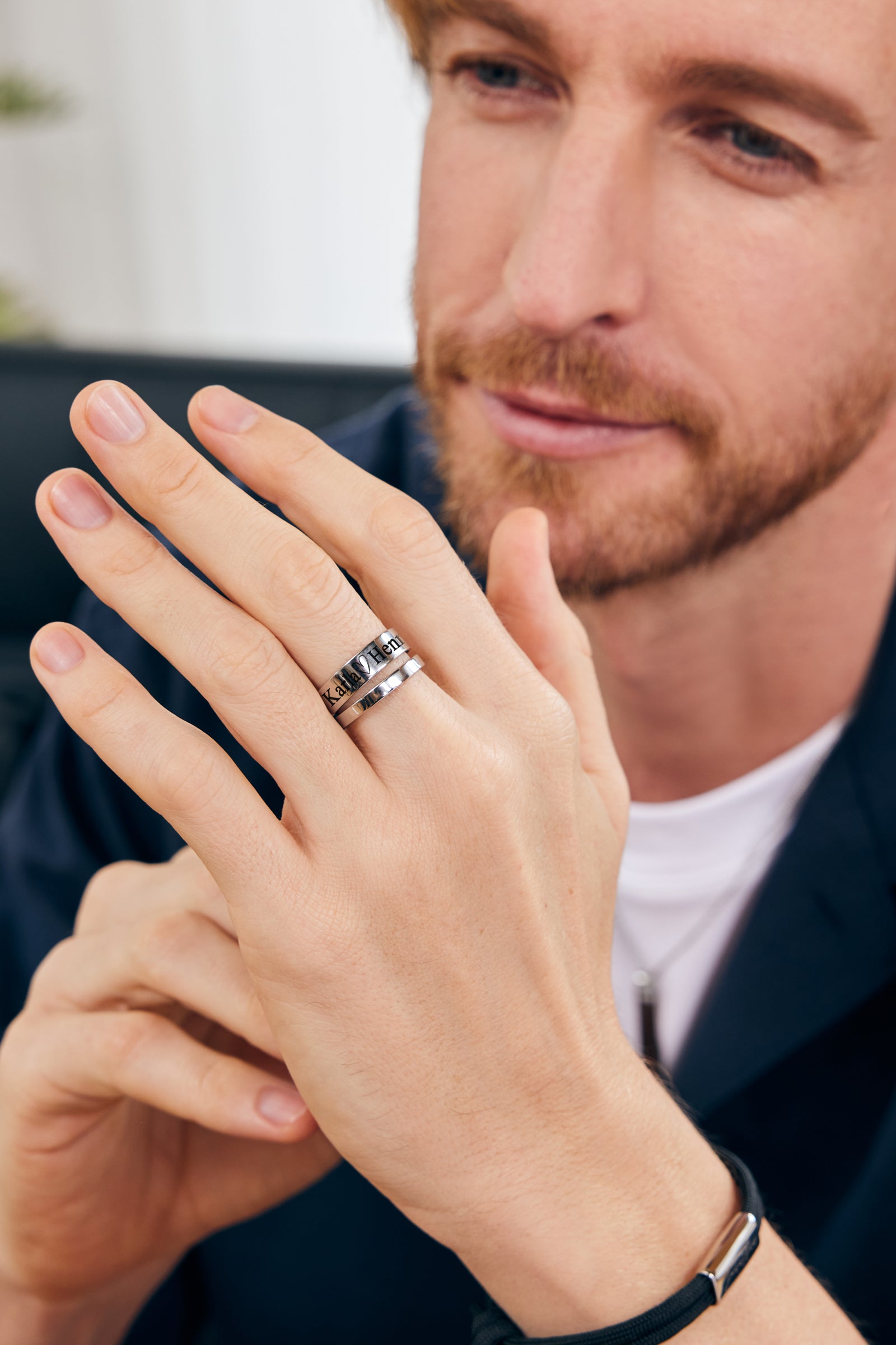 Personalized Men's Name Ring with Engraving - 6 mm