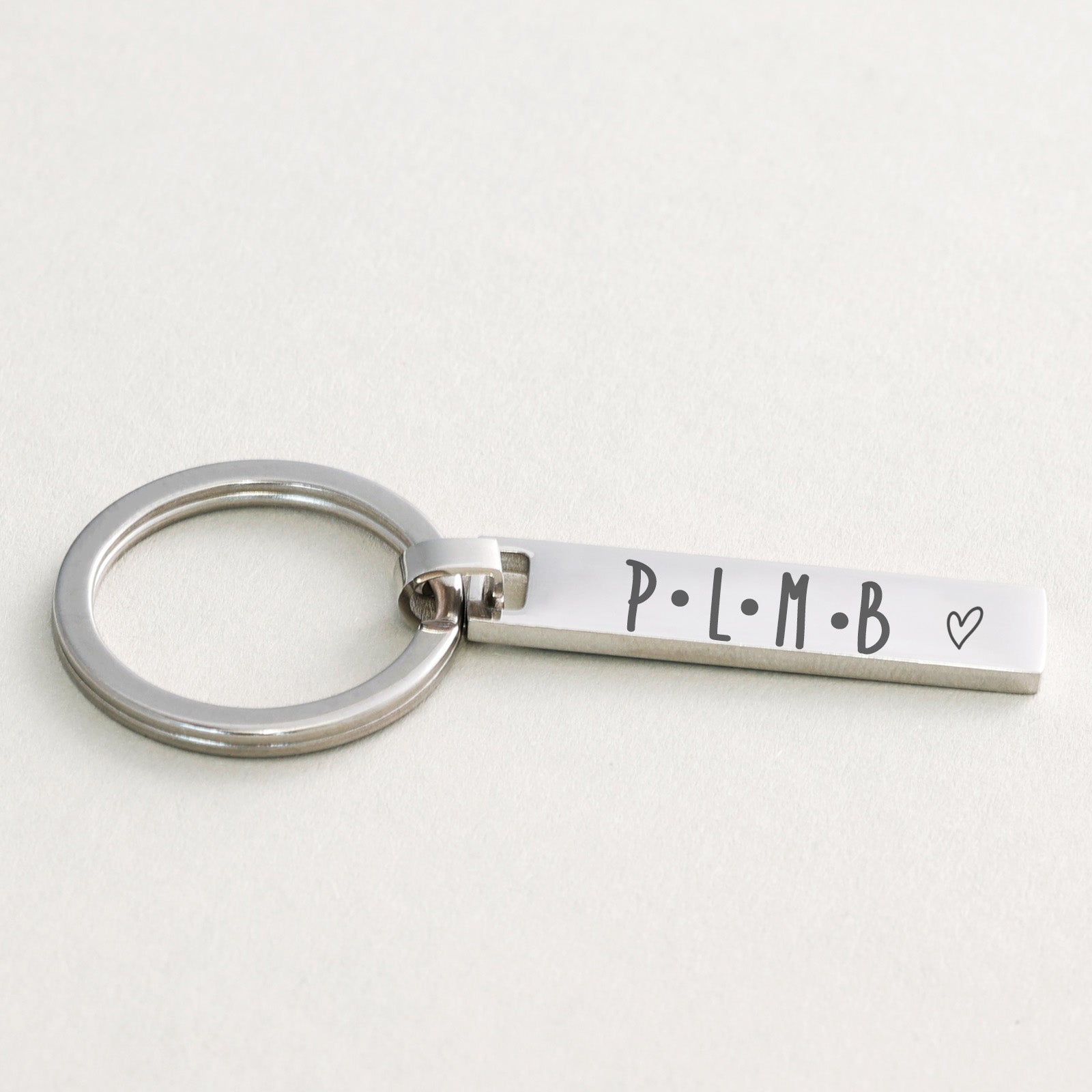 Personalisierte Schlüsselanhänger - Edelstahl - Bar-Anhänger Schlüsselring - Familien Initialen - Silber Schwarz gold - Wasserfest - SL007 - VIVIANNASCHMUCK