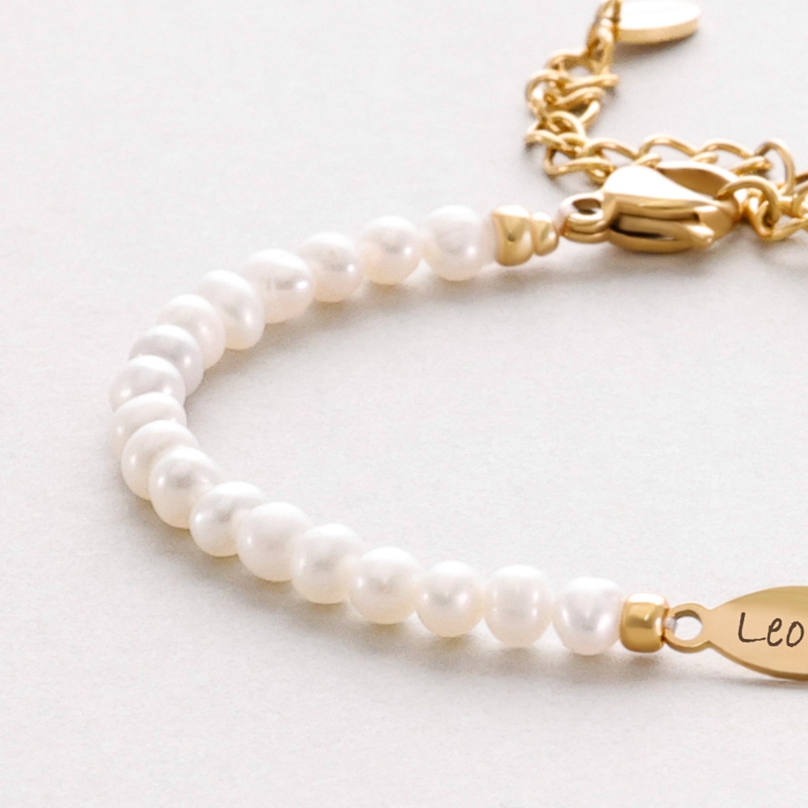Süßwasserperlen Ichthys-Armband - Geschenk zur Konfirmation mit Karte