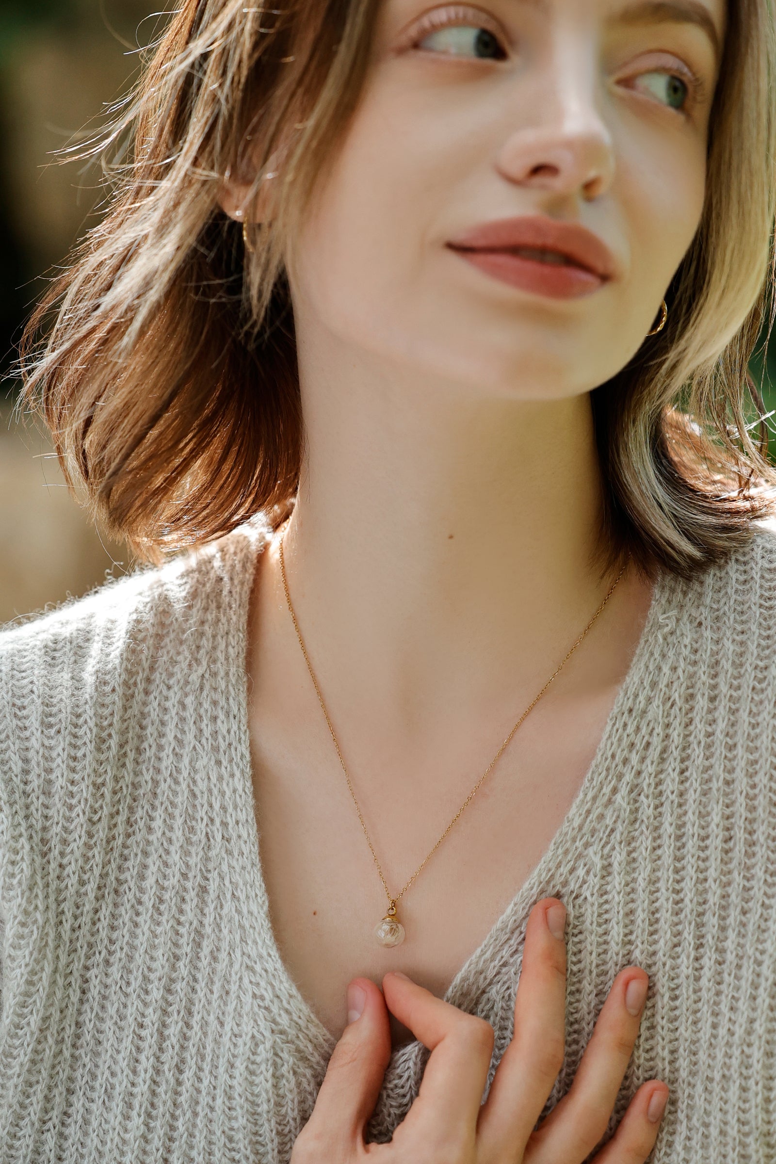 Real Dandelion Necklace - Little Wish