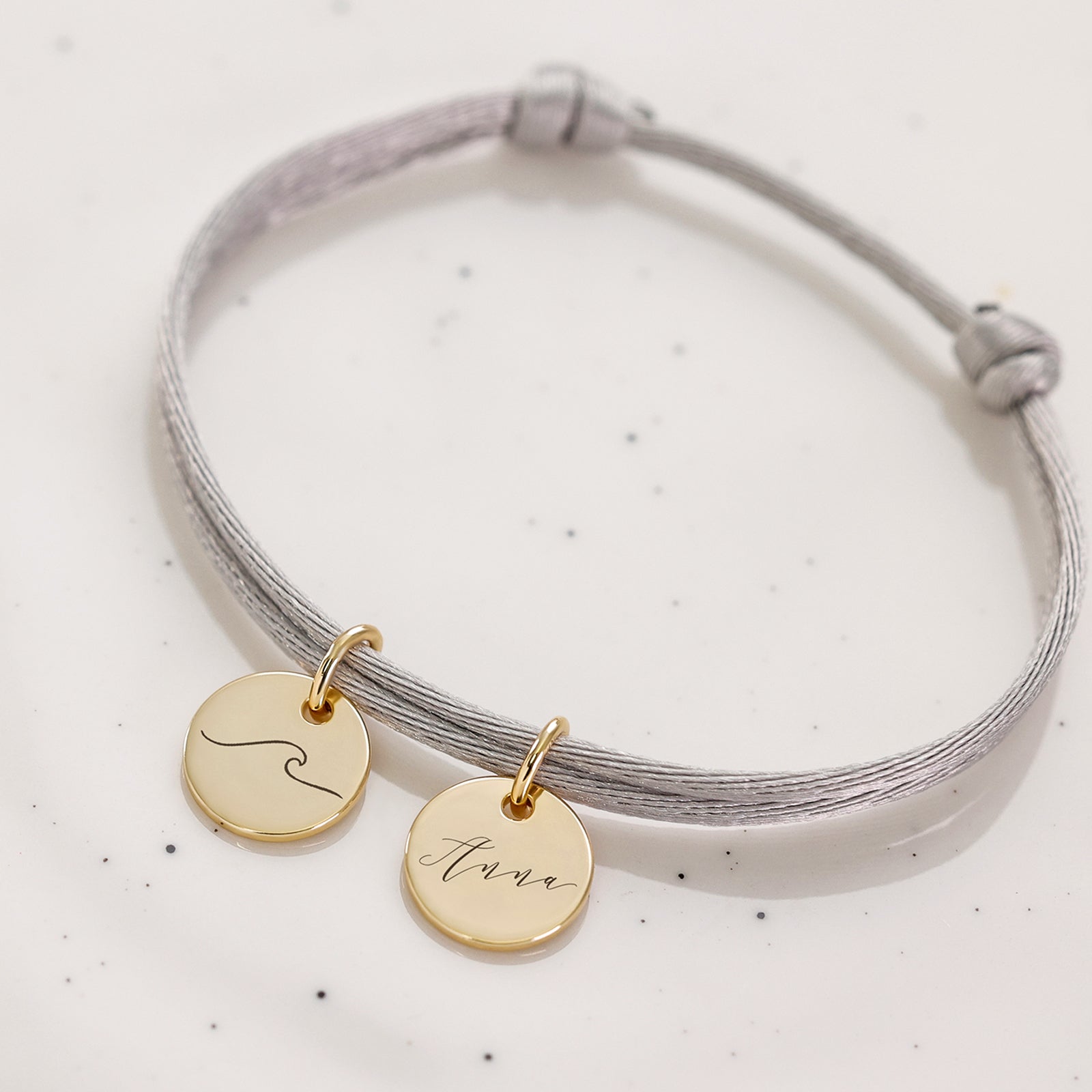 Personalisiertes Satin Armband - 925er Sterling Silber