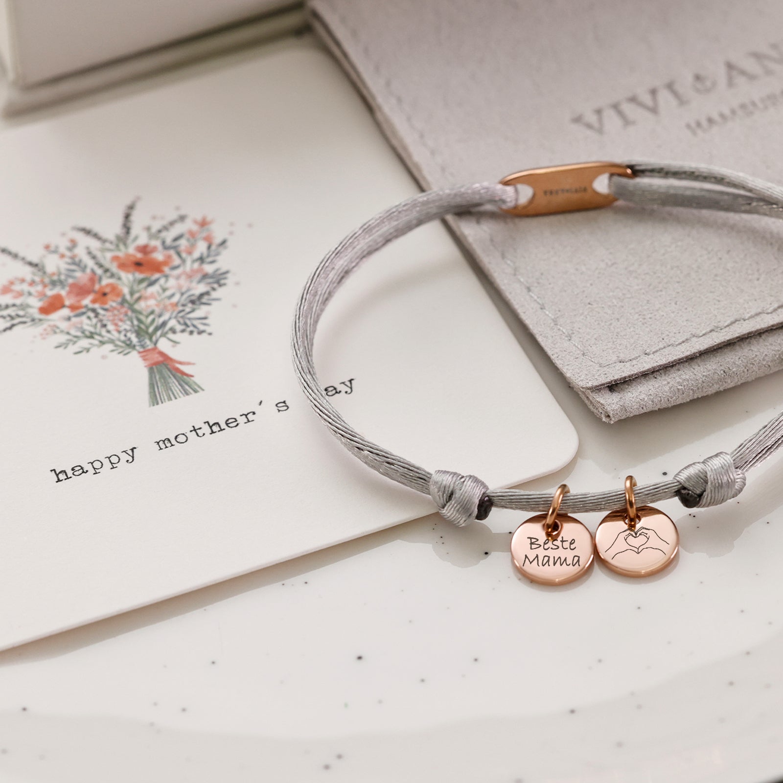 Personalized satin bracelet with stainless steel pendant - Name bracelet - Friendship bracelet - Adjustable satin bracelet - AE021