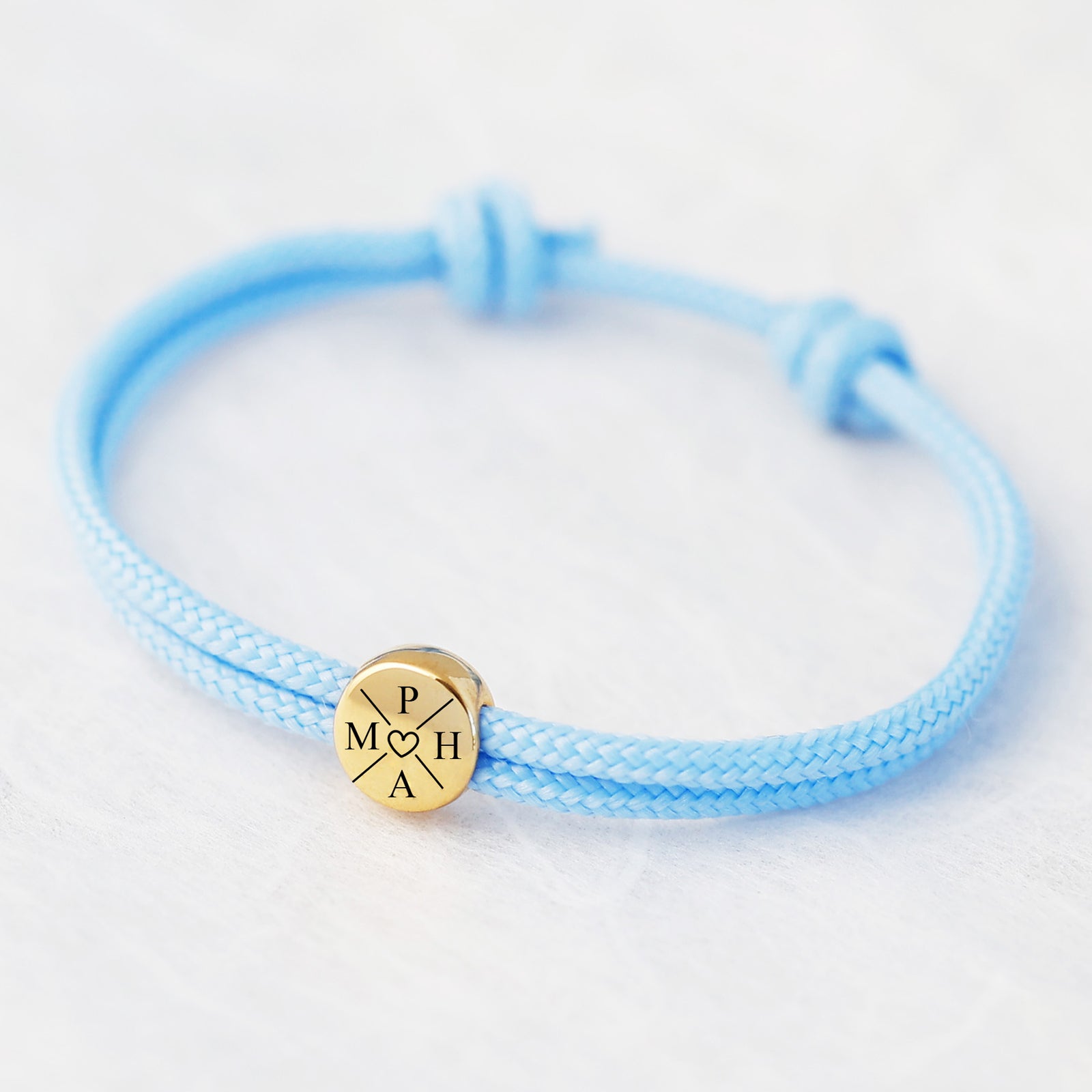 Familienarmband aus Segeltau – mit persönlicher Gravur