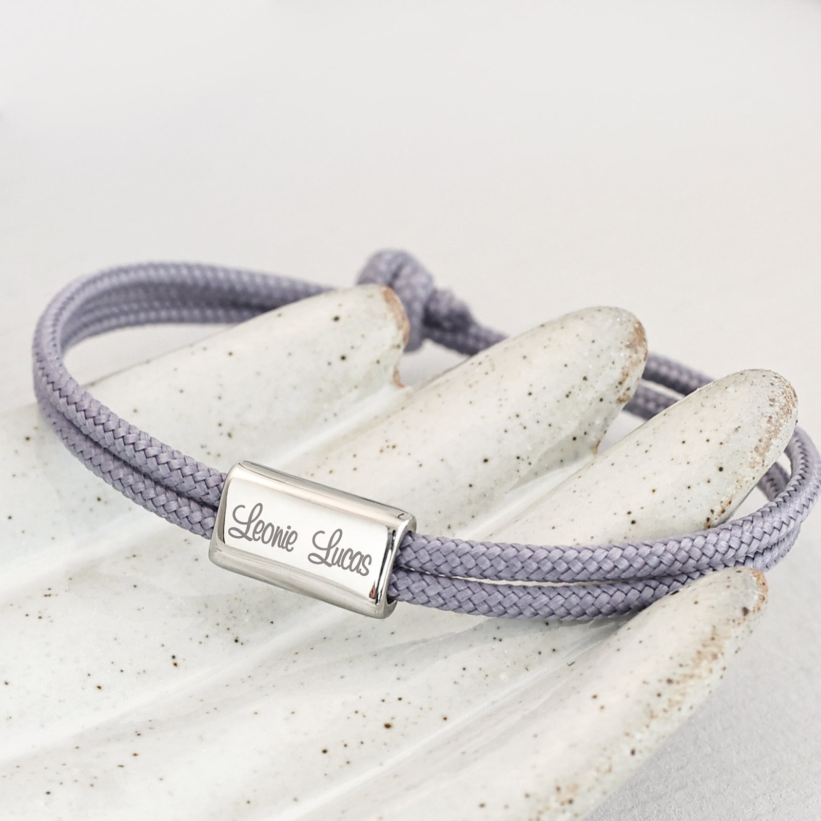 Segeltau Kinderarmband mit Gravurperle - Geschenk zur Einschulung mit Karte Kinder Armband VIVIANNASCHMUCK