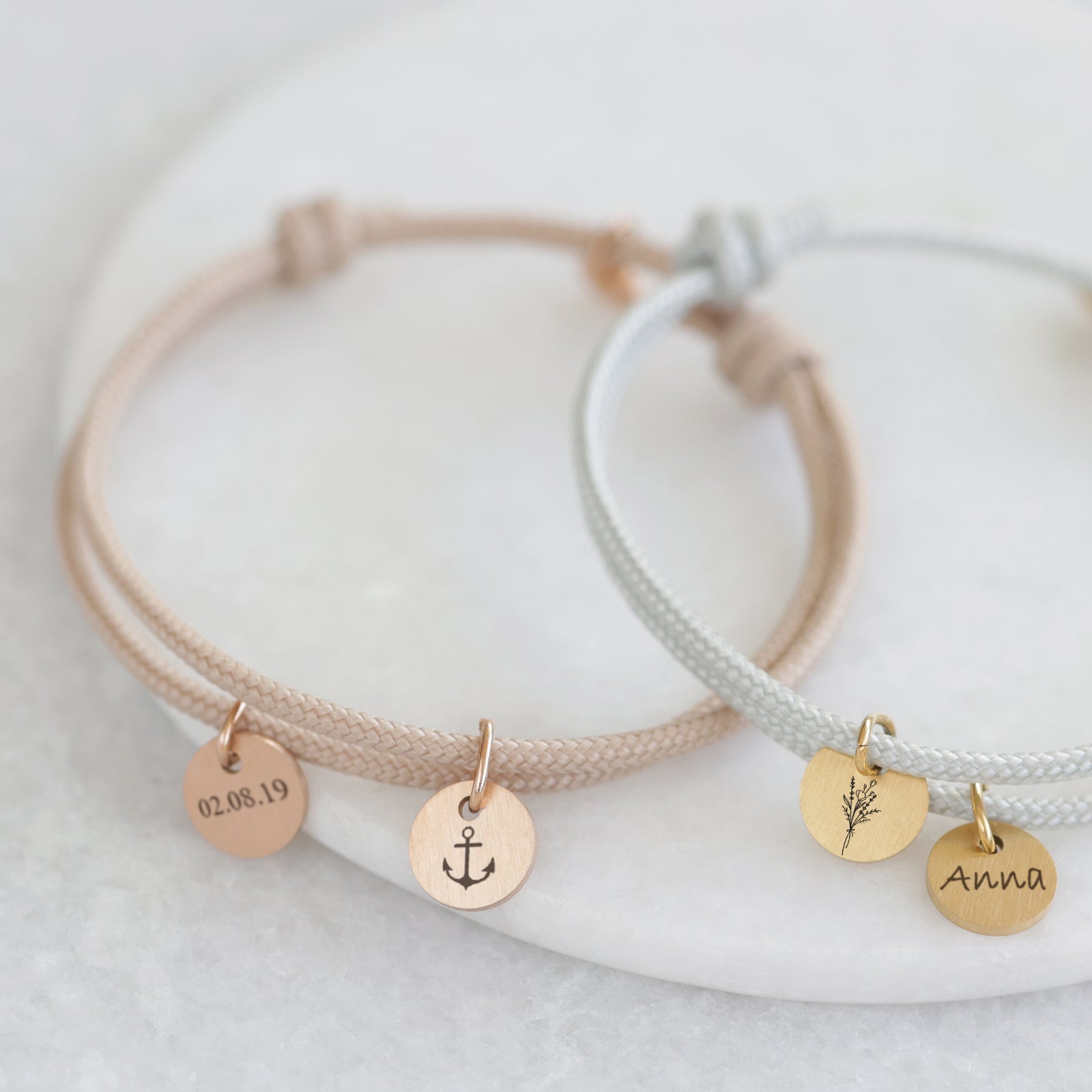 Segeltau Armband mit personalisiertem Anhänger