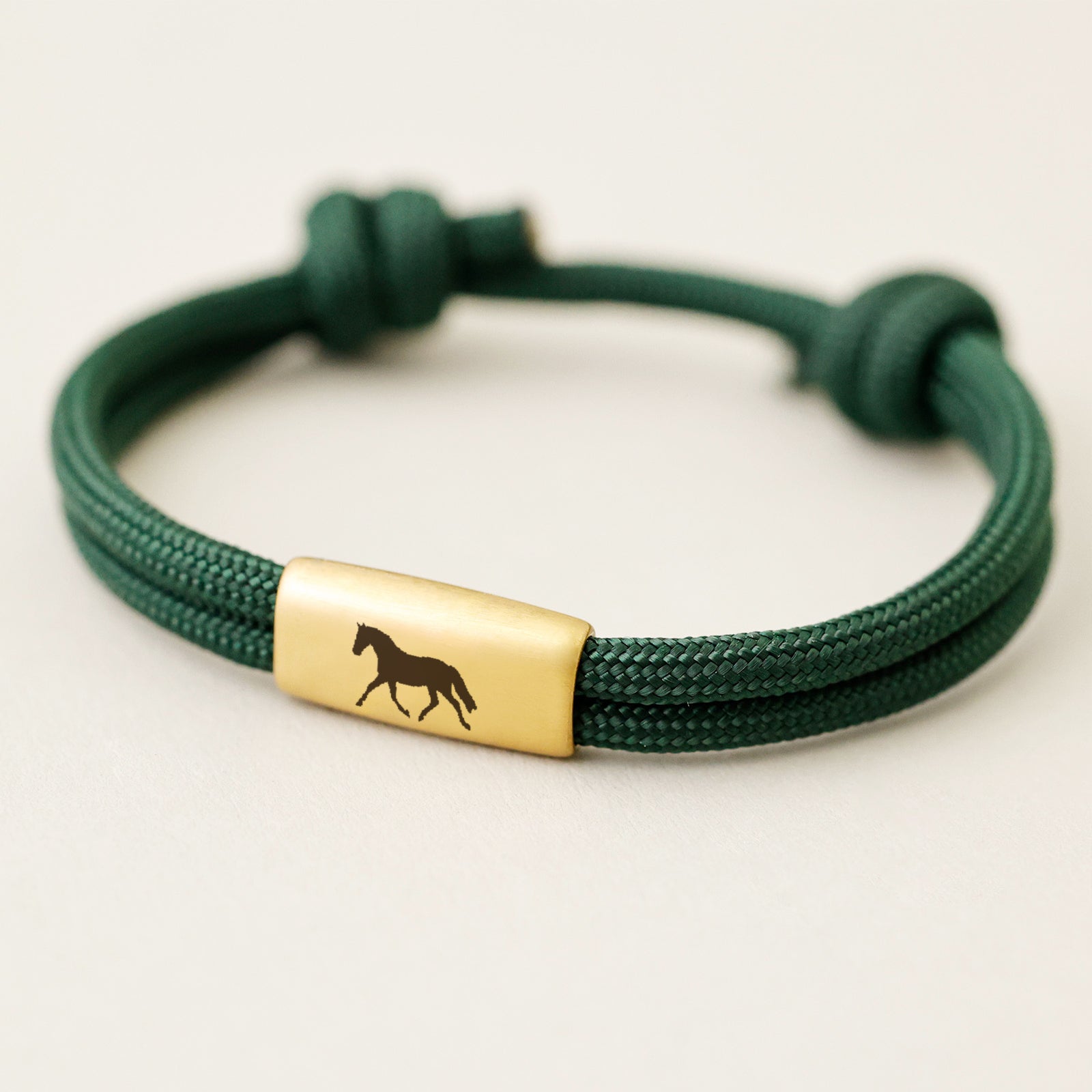 Segeltau Armband mit Wunschgravur -Erdton