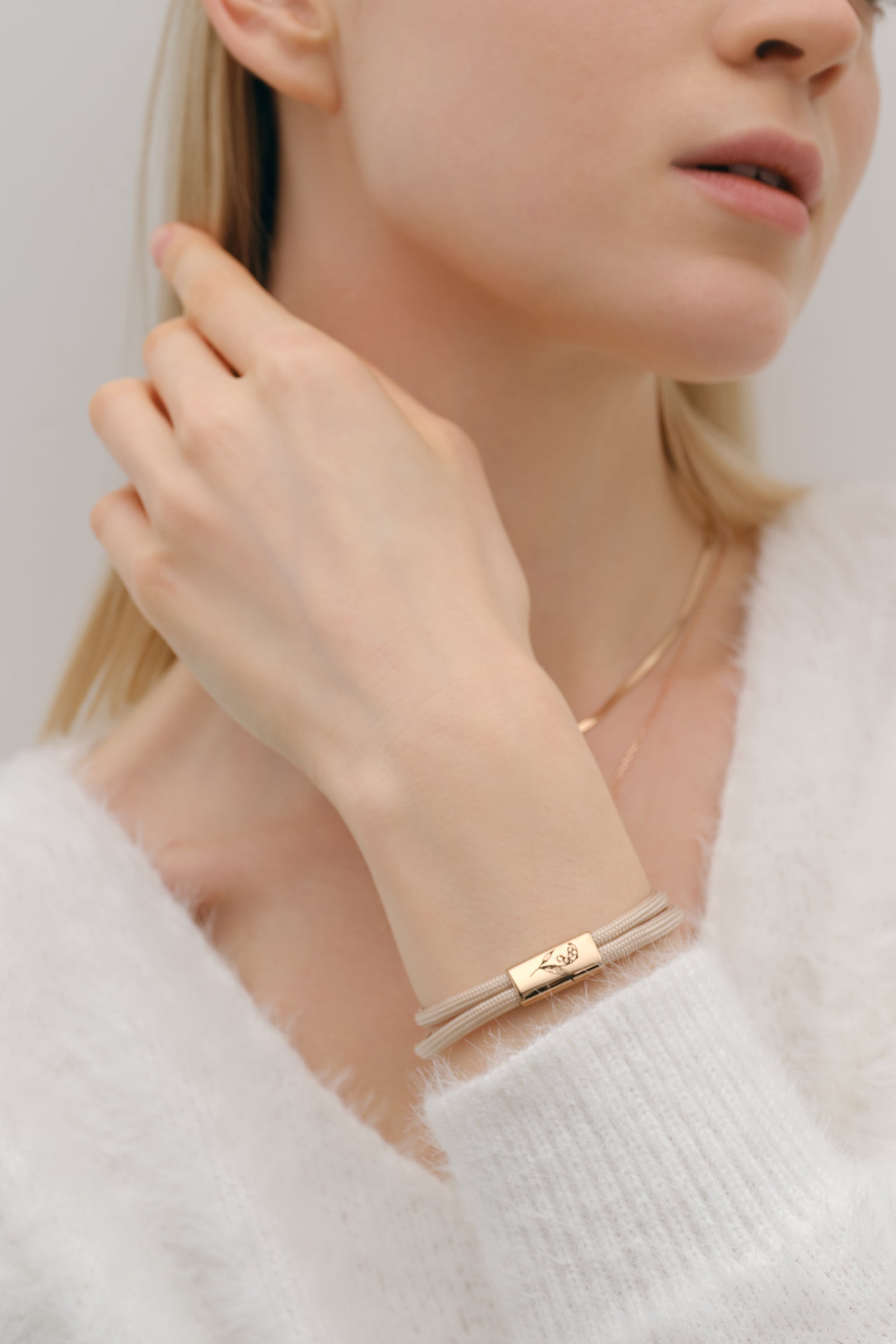 Geburtsblumen Armband aus Segeltau – mit Wunschgravur