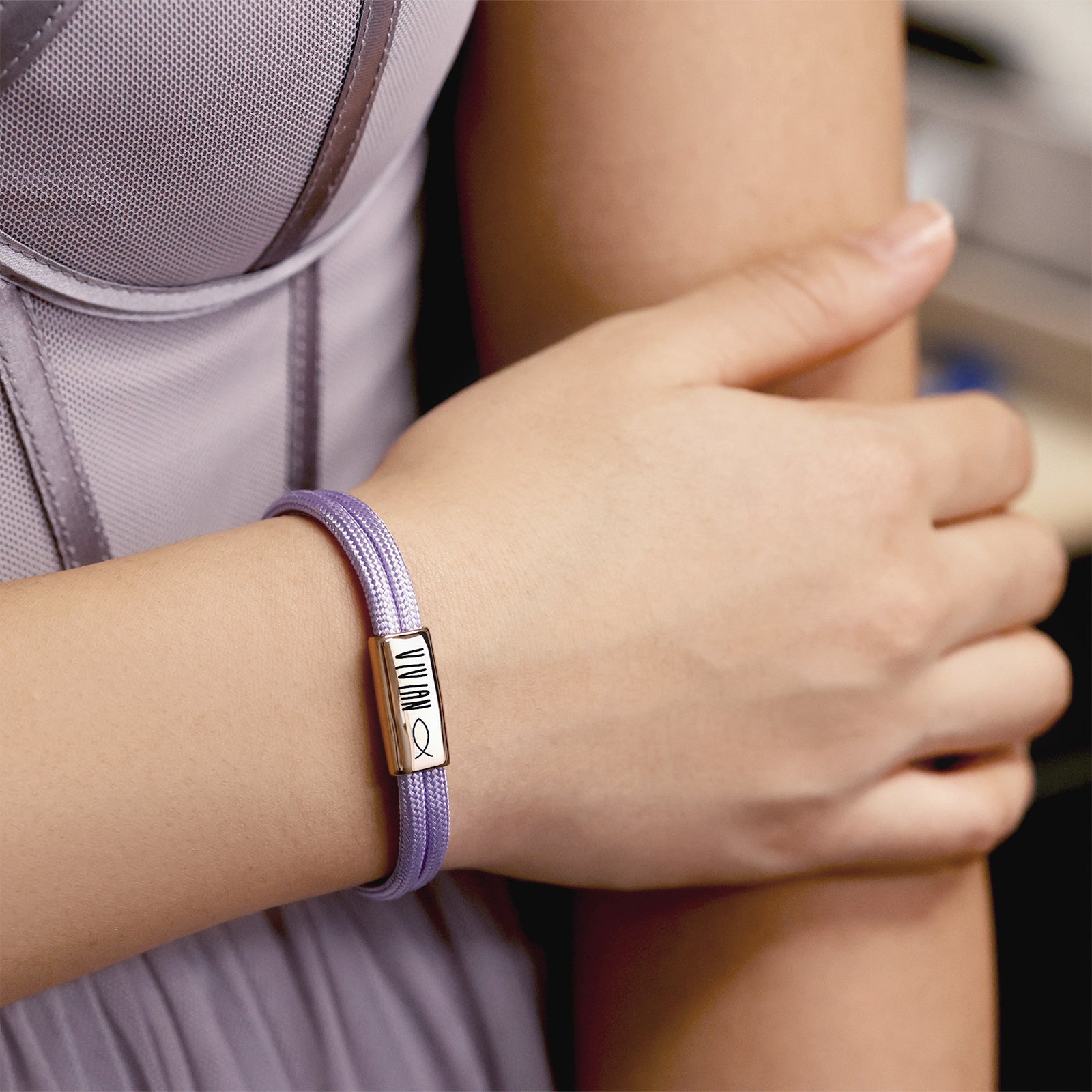 Segeltau Armband mit Gravur - pastel