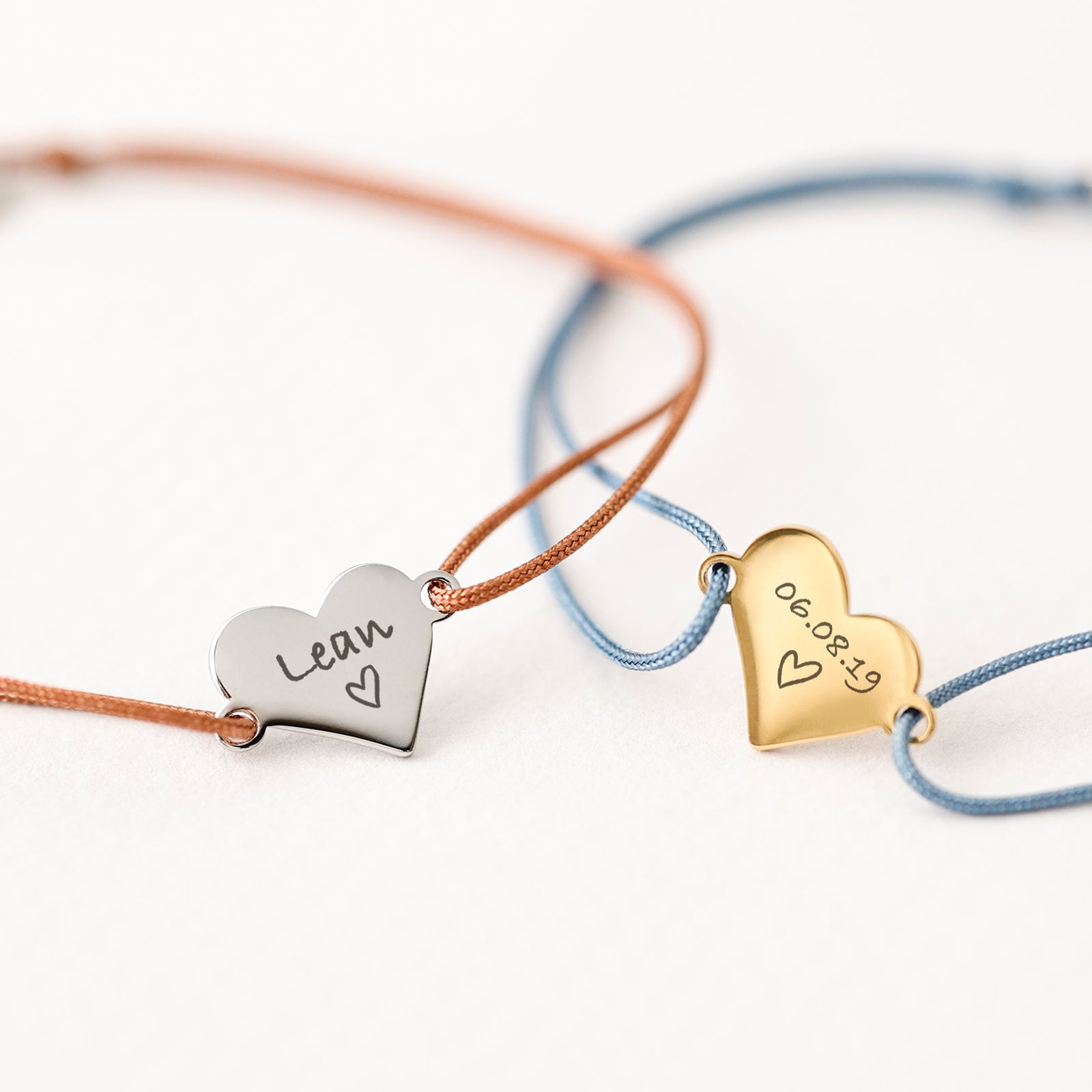 Feines Herz-Armband mit Wunschtext