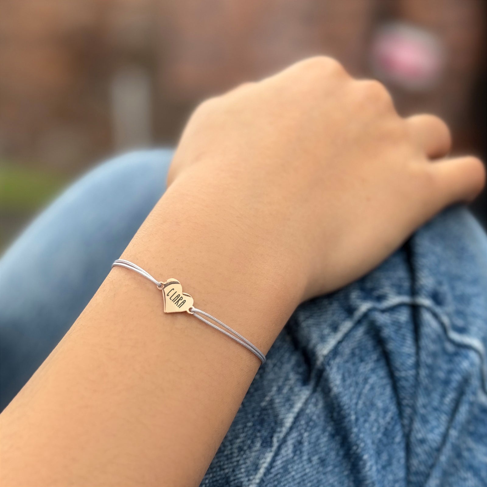 Feines Herz-Armband mit Wunschtext