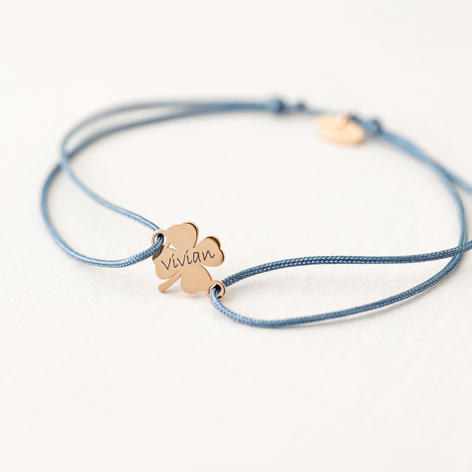 Personalisiertes Glücksbringer Armband mit Kleeblatt Damen Armband VIVIANNASCHMUCK