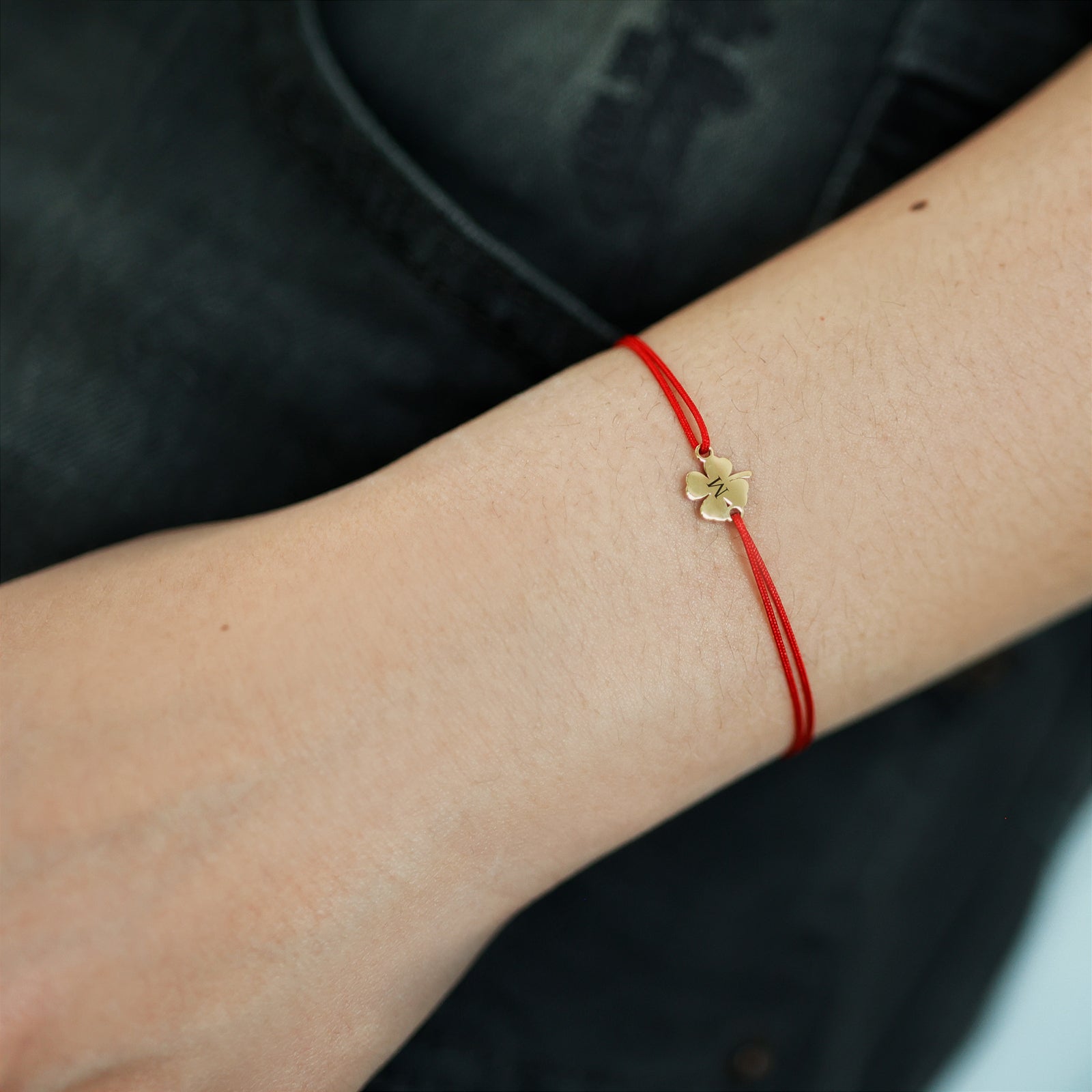 Personalisiertes Glücksbringer Armband mit Kleeblatt