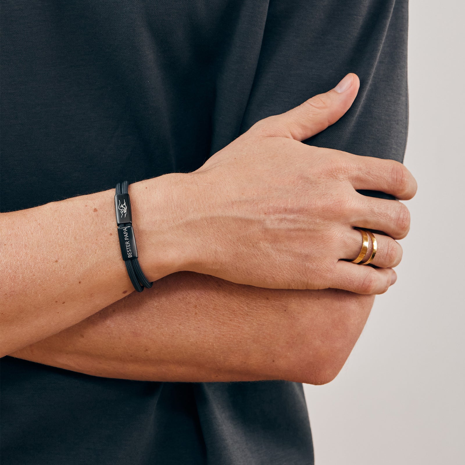 Herren Armband - Personalisiertes Segeltau Armband - Surferarmband - Partnerarmband- Armband mit Gravur - Familien Armband - A184D - VIVIANNASCHMUCK