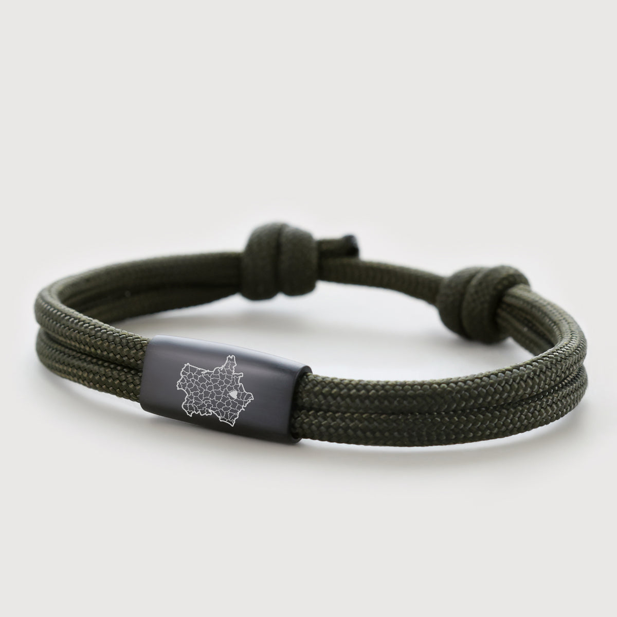 Personalisiertes Segeltau Armband Herren – Lieblingsort als Landkarte & Koordinaten