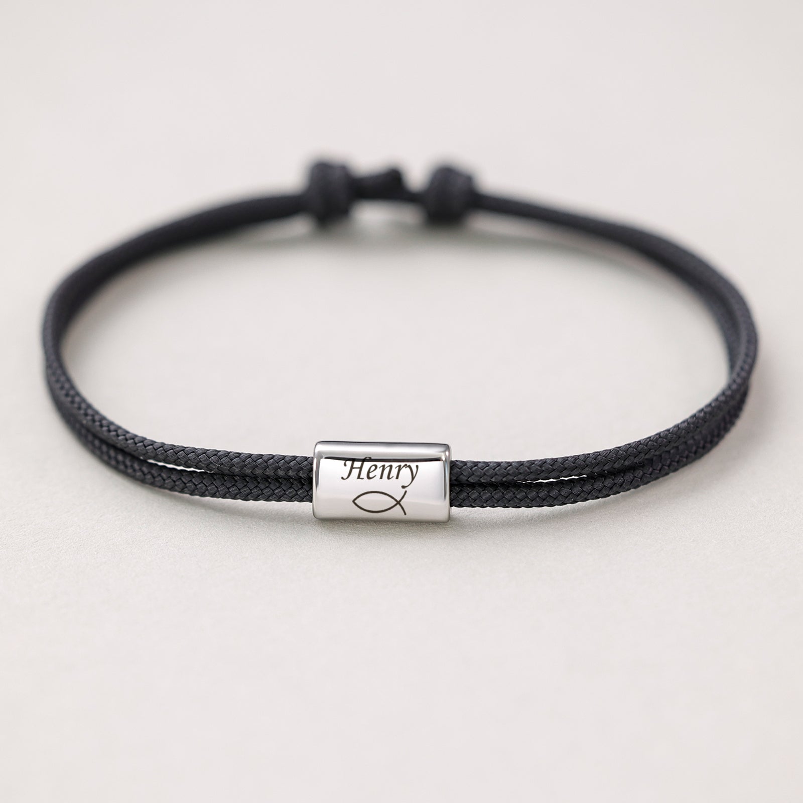 Segeltau Armband mit Gravur - Christliches Geschenk - Silber Kinder Armband VIVIANNASCHMUCK