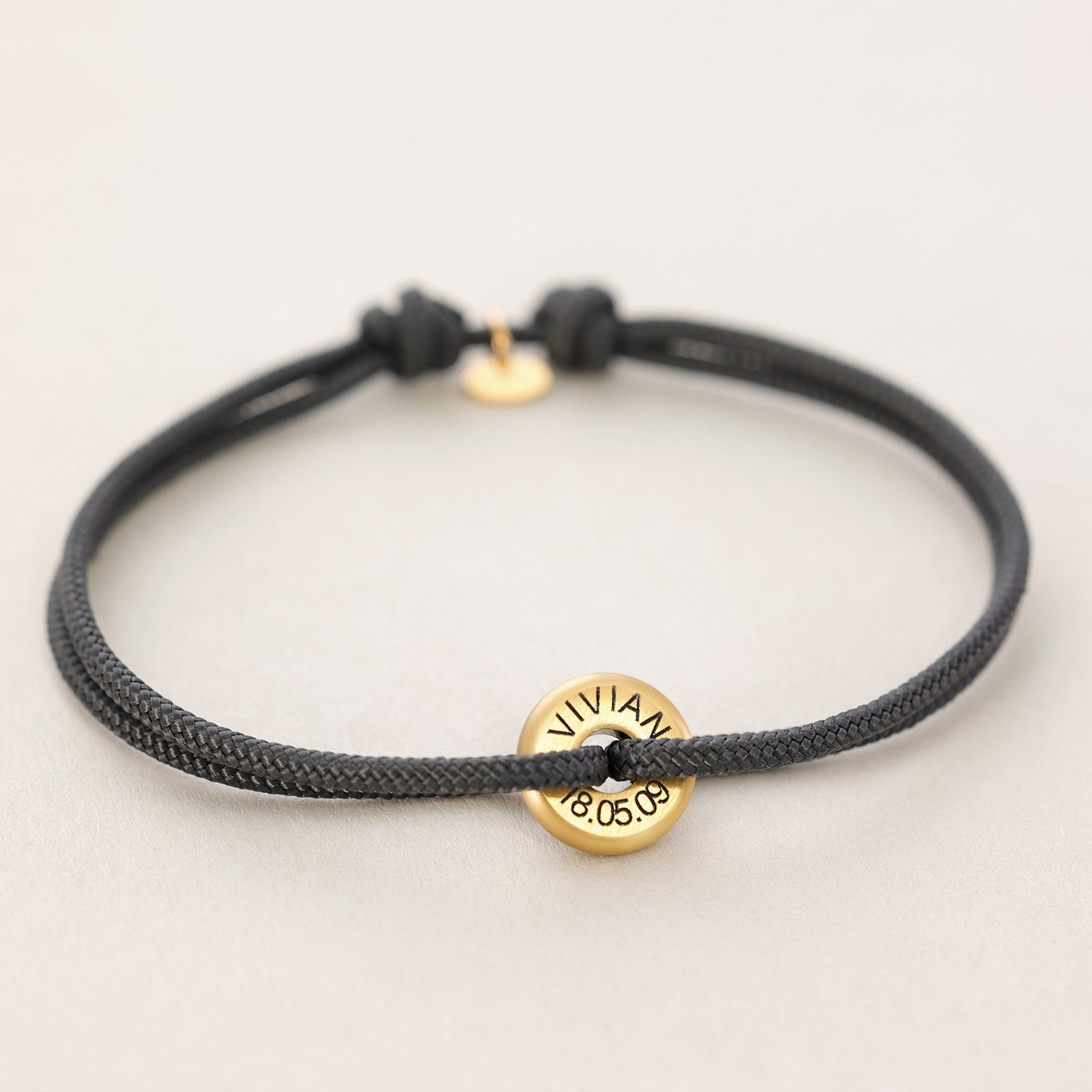 Personalized Nautical Rope Donut Bracelet - Gold