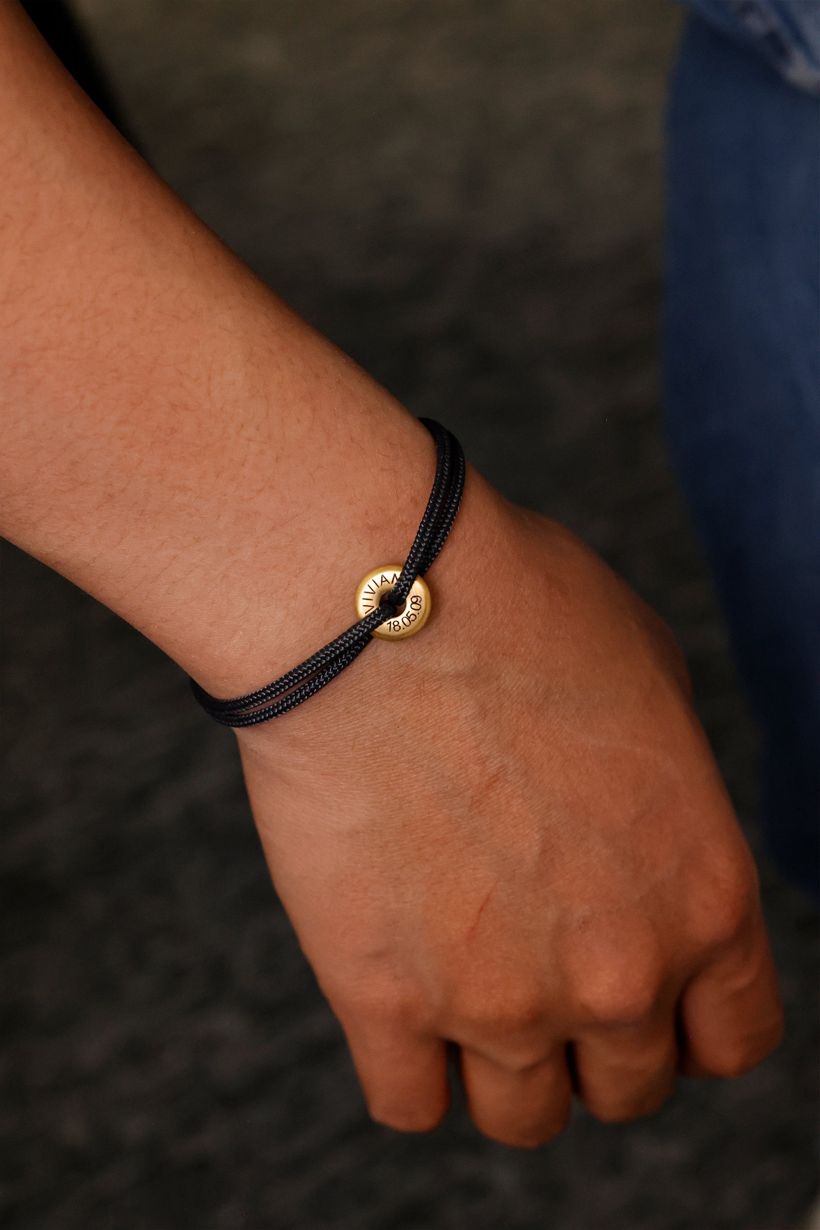 Personalisiertes Segeltau Donut Armband - Gold Herren Armband VIVIANNASCHMUCK