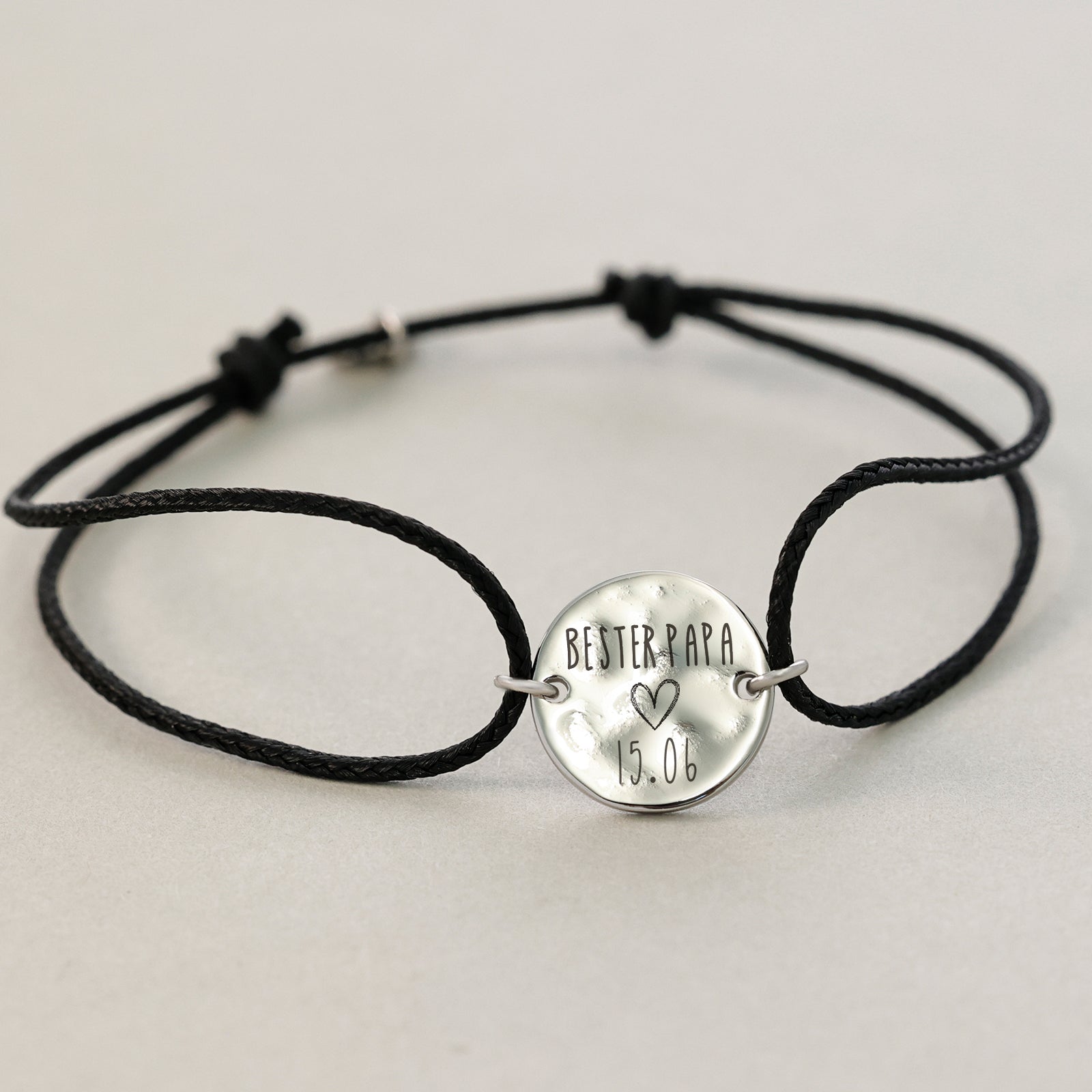 Segeltau Armband mit Hammerschlagplättchen