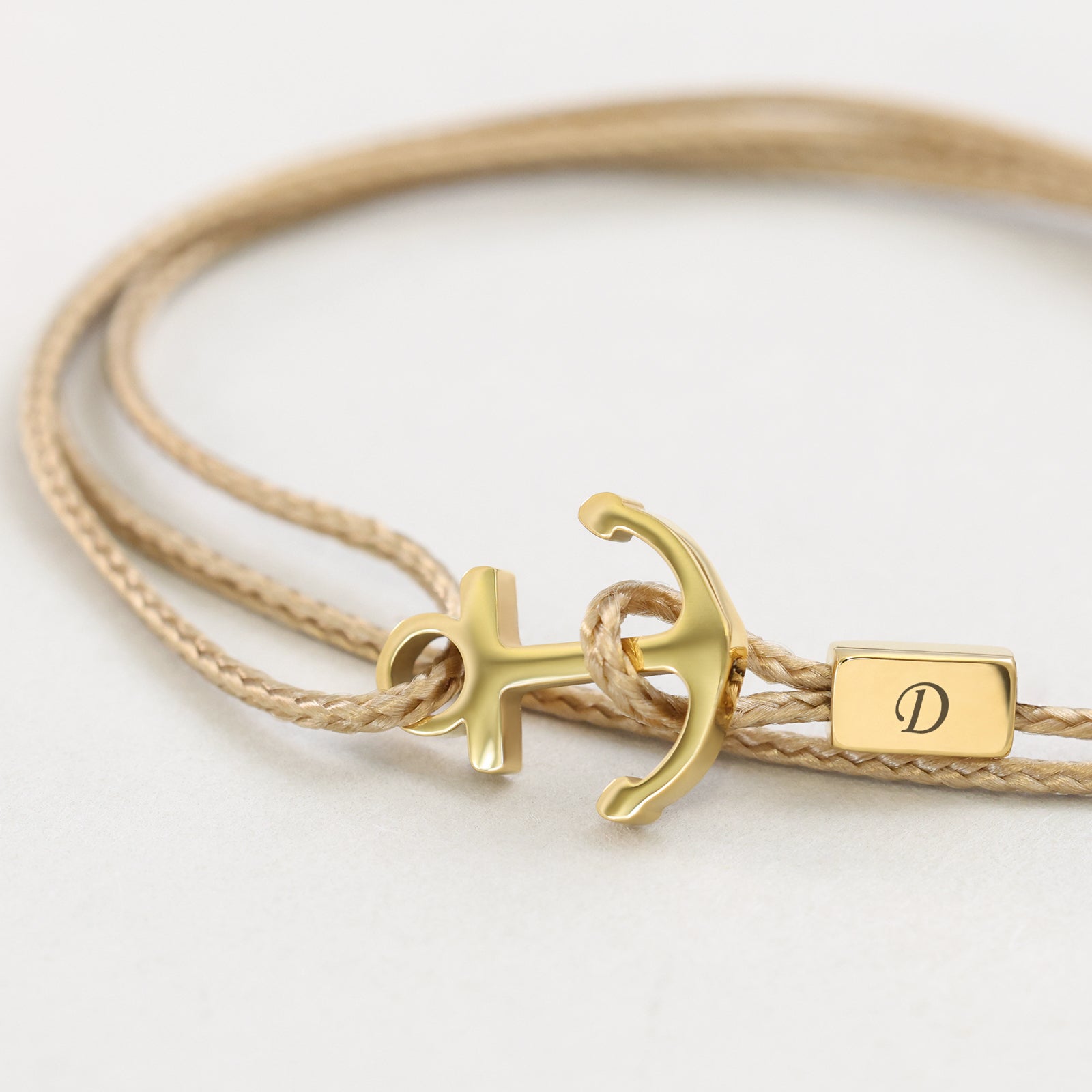 Men's bracelet - Personalized sailing rope bracelet - Surfer bracelet - 4 sides engraving - Bracelet with engraving - Stainless steel gold silver - A199 gs
