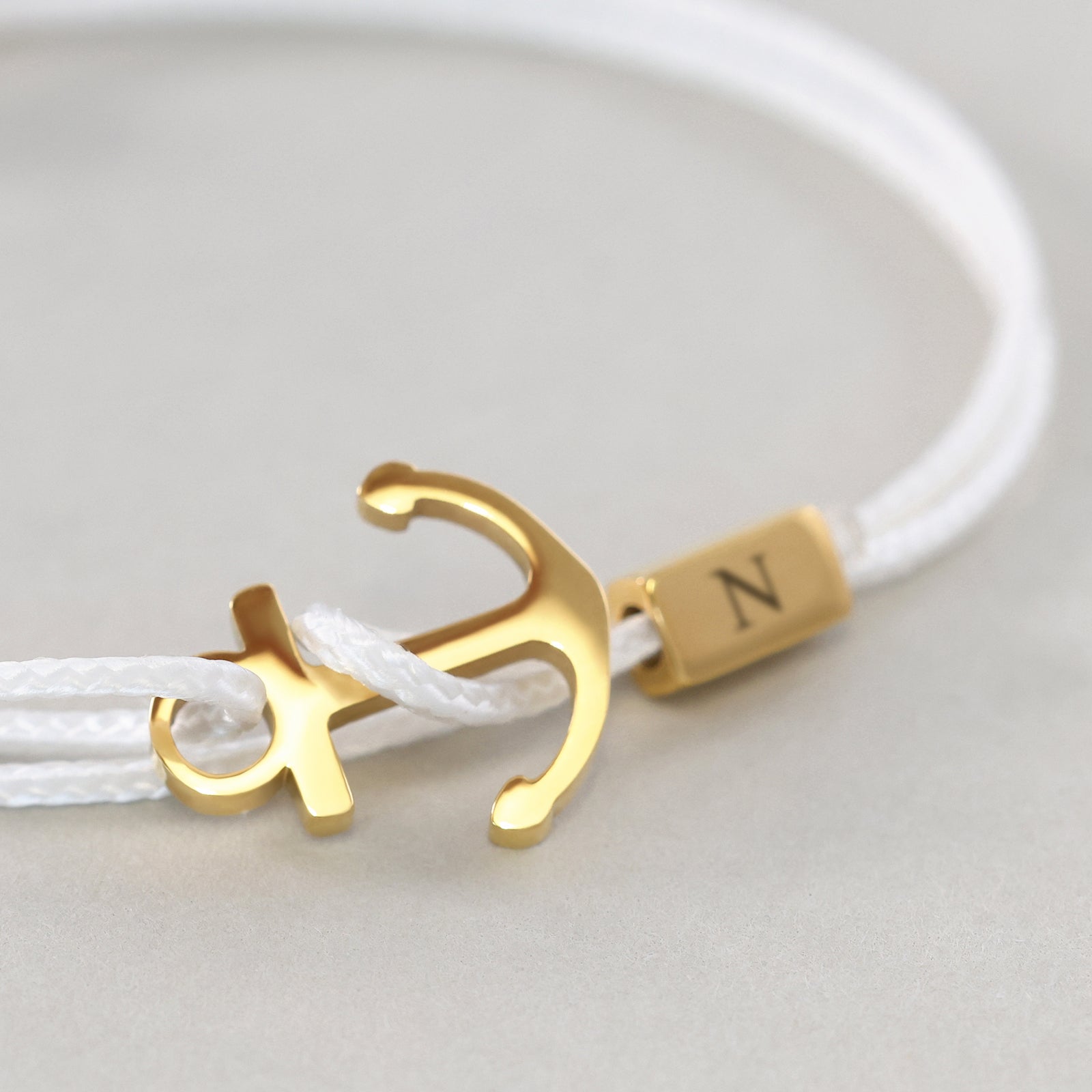 Armband mit Gravur & Ankerhaken - verstellbares Nylonband