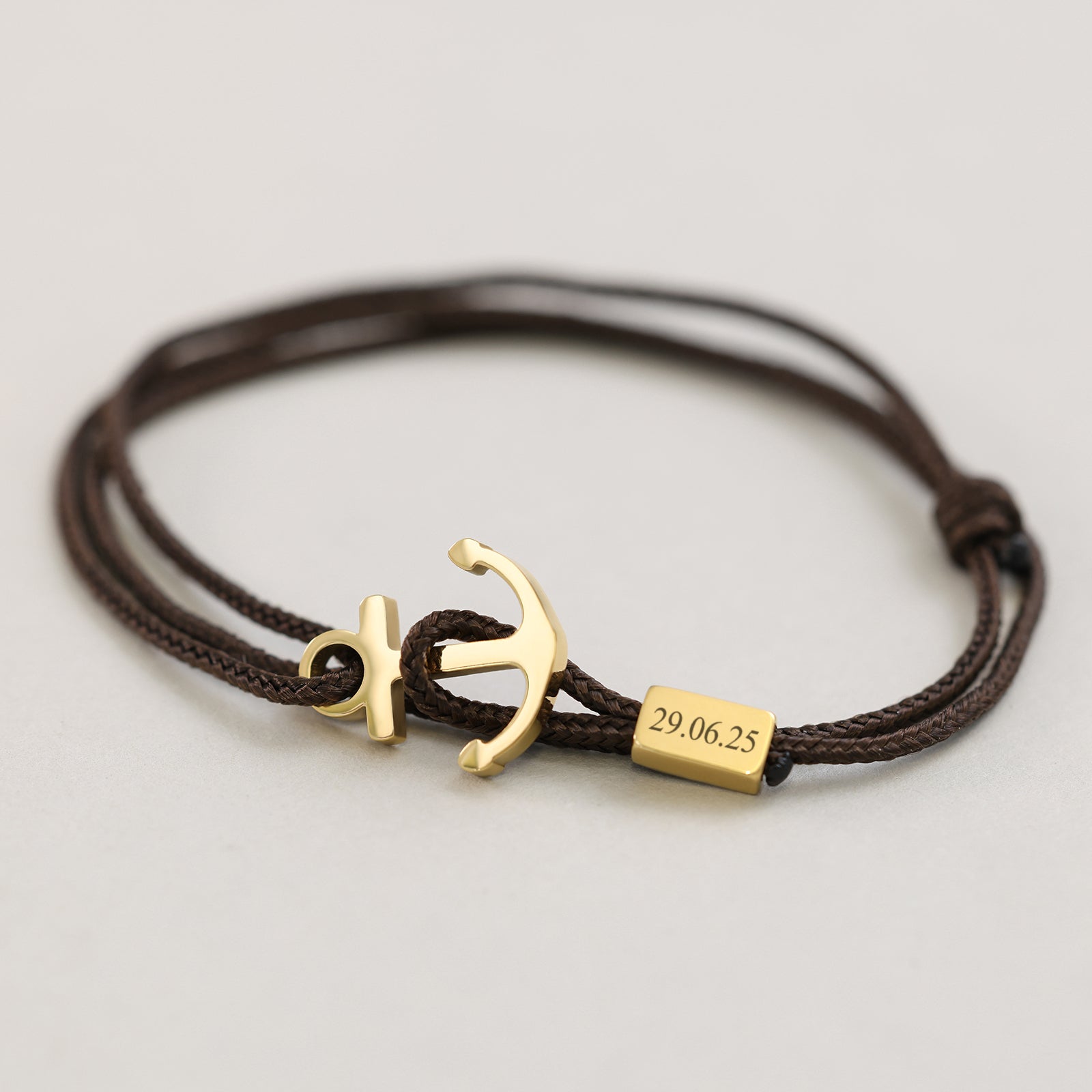 Men's bracelet - Personalized sailing rope bracelet - Surfer bracelet - 4 sides engraving - Bracelet with engraving - Stainless steel gold silver - A199 gs