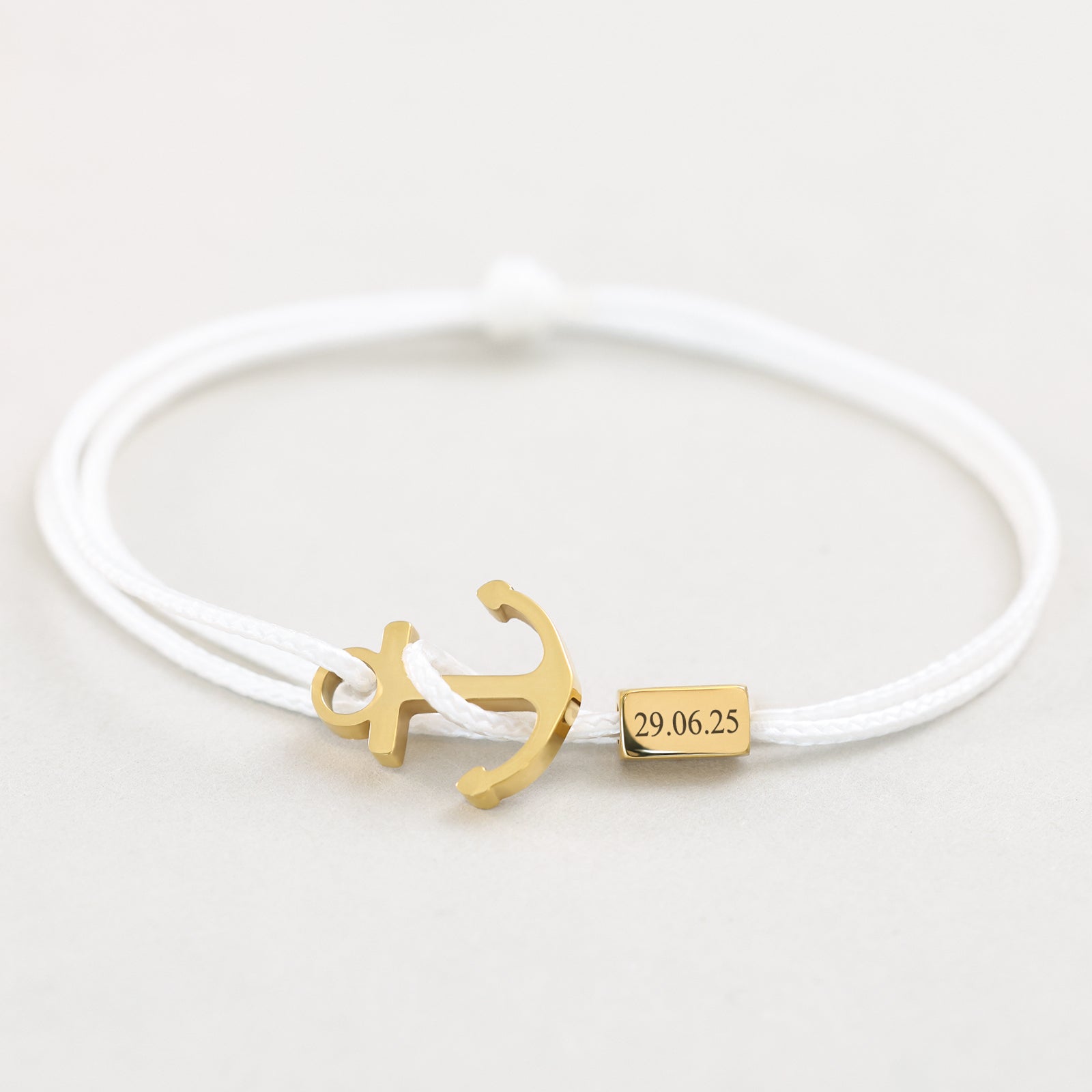 Armband mit Gravur & Ankerhaken - verstellbares Nylonband