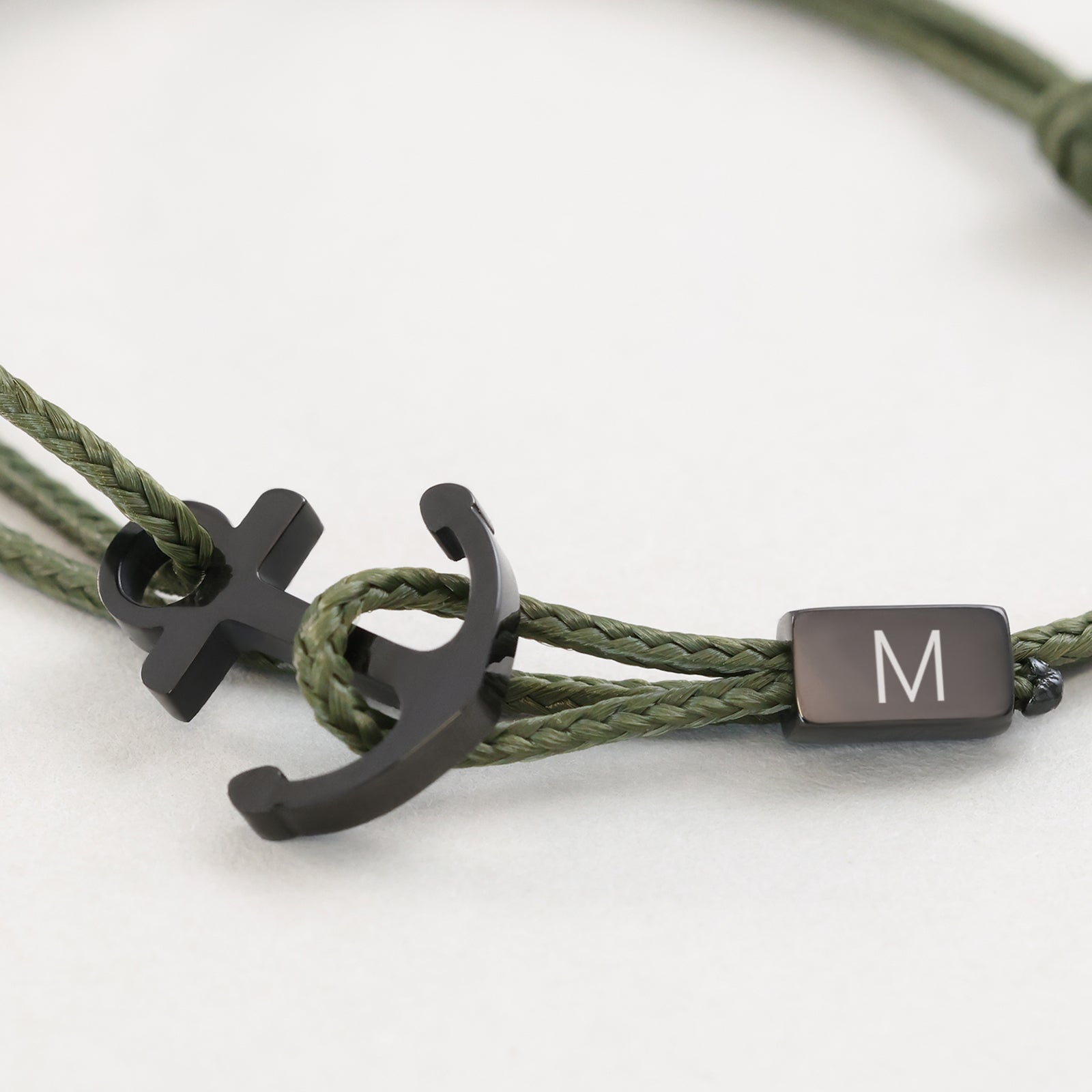 Ankerhaken Nylon Armband mit Gravur für Männer