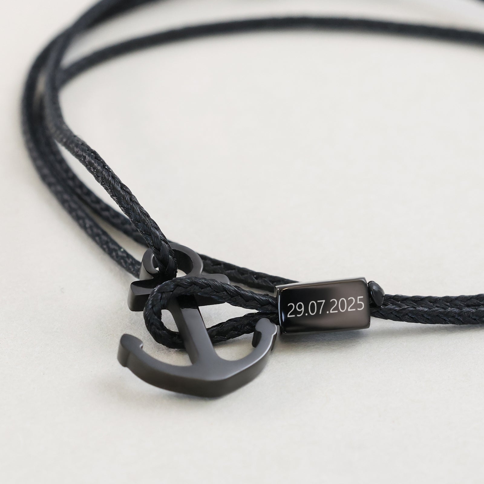 Ankerhaken Nylon Armband mit Gravur Herren Armband VIVIANNASCHMUCK