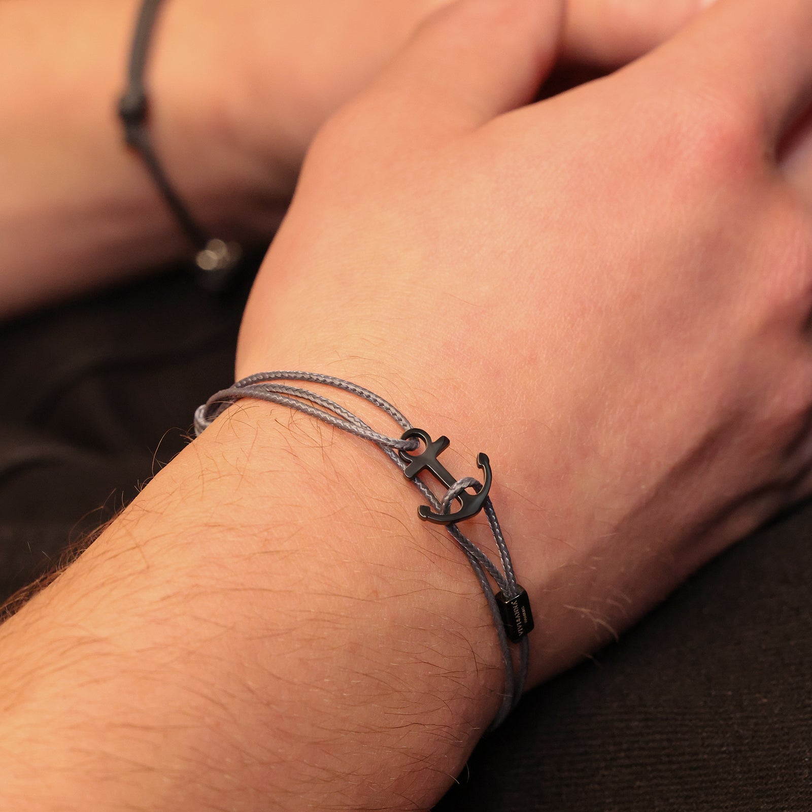 Ankerhaken Nylon Armband mit Gravur für Männer Herren Armband VIVIANNASCHMUCK