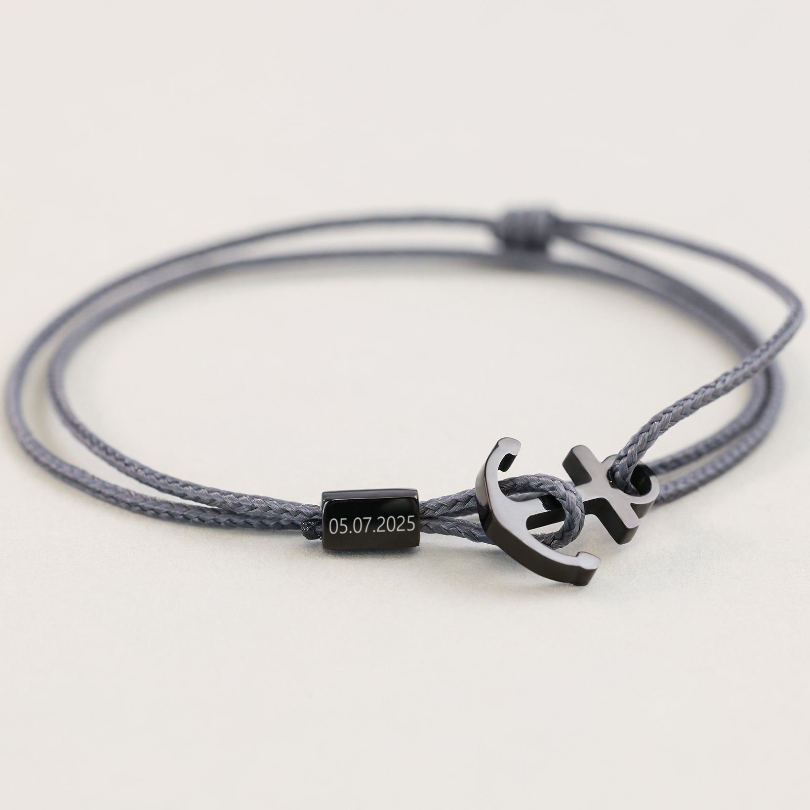 Ankerhaken Nylon Armband mit Gravur für Männer Herren Armband VIVIANNASCHMUCK