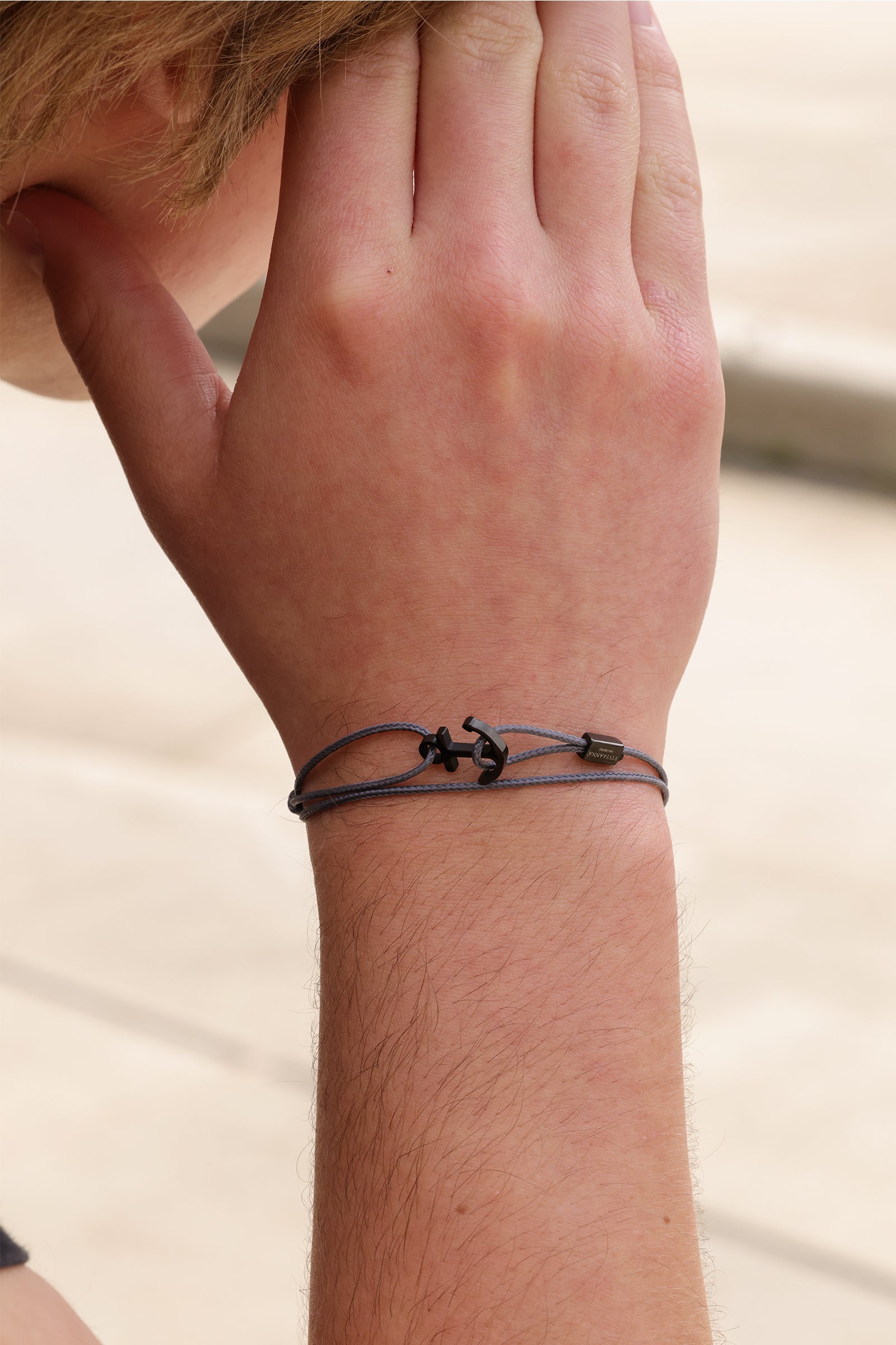 Men's bracelet - Personalized sailing rope bracelet - Surfer bracelet - 4 sides engraving - Bracelet with engraving - Stainless steel gold silver - A199 gs