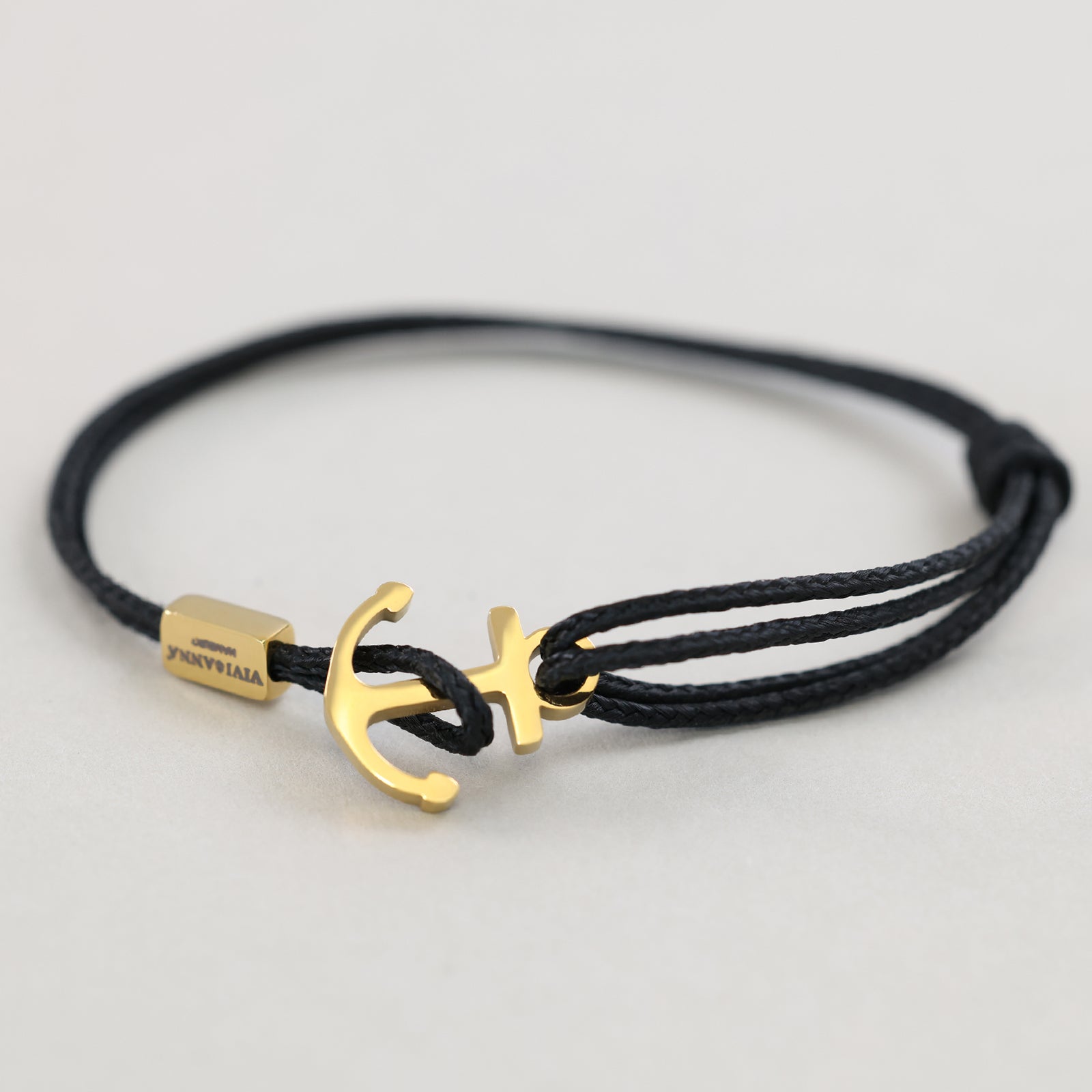 Anker-Armband mit Gravur & doppelt geflochtenem Band Damen Armband VIVIANNASCHMUCK