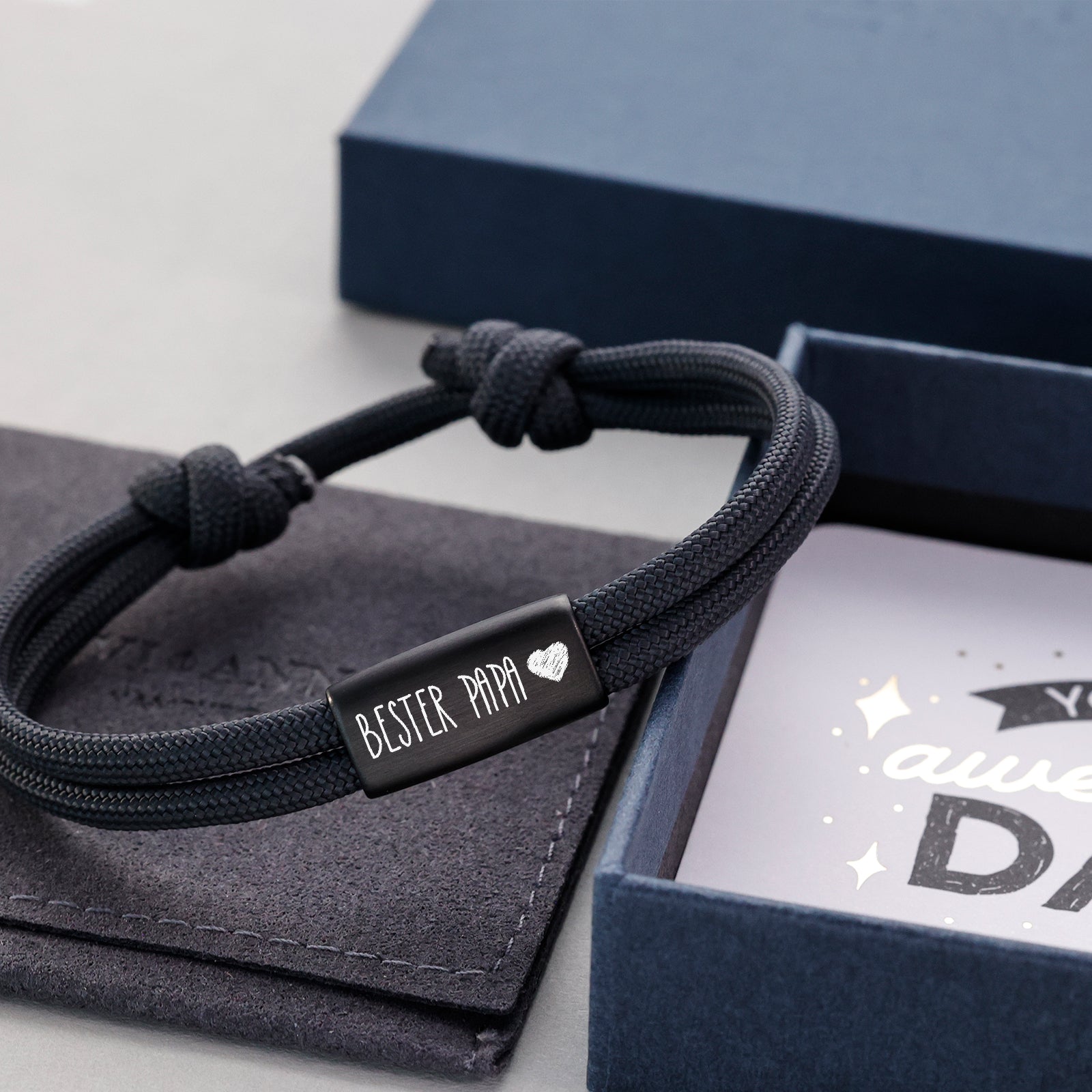 Personalized Sailing Rope Bracelet - Gift for Dad with Card