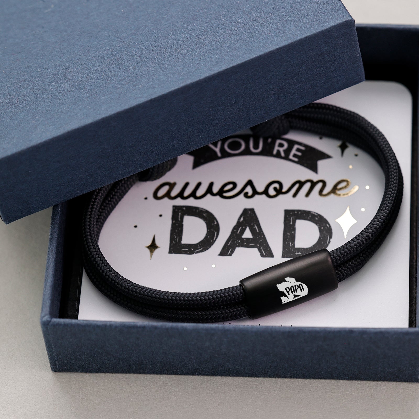 Personalized Sailing Rope Bracelet - Gift for Dad with Card