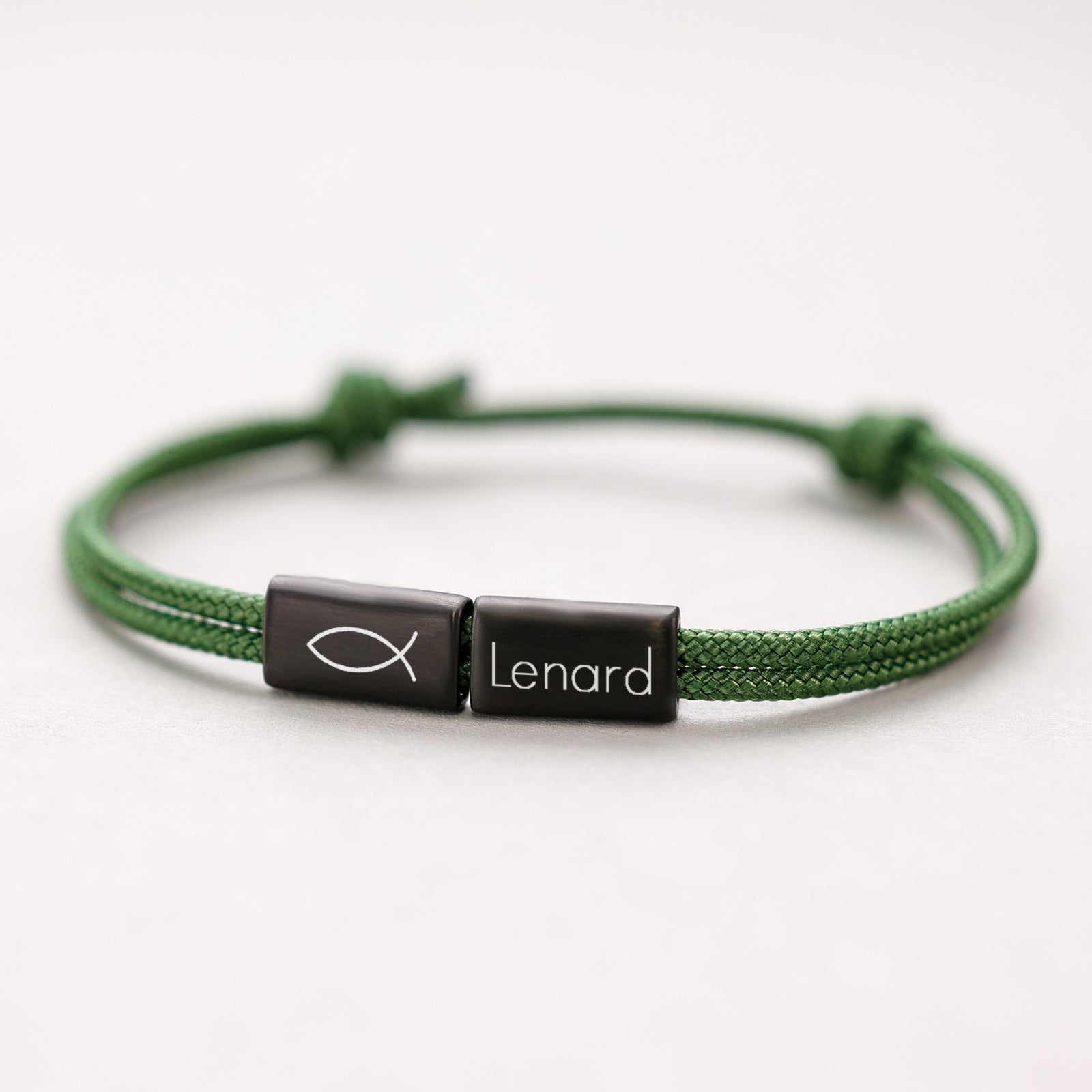 Segeltau Armband mit Wunschgravur - Geschenk zur Konfirmation oder Kommunion mit Karte