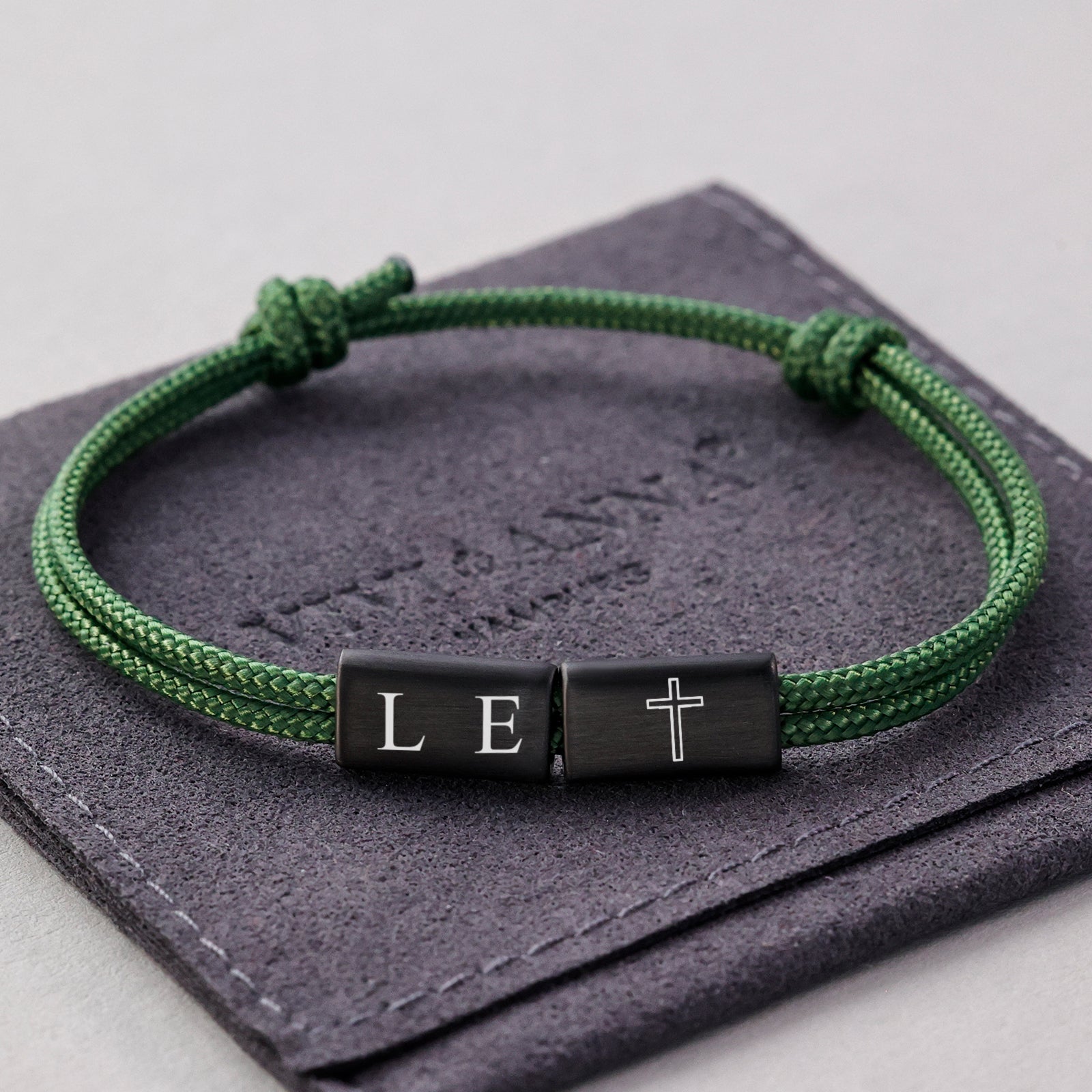 Segeltau Armband mit Wunschgravur - Geschenk zur Konfirmation oder Kommunion mit Karte