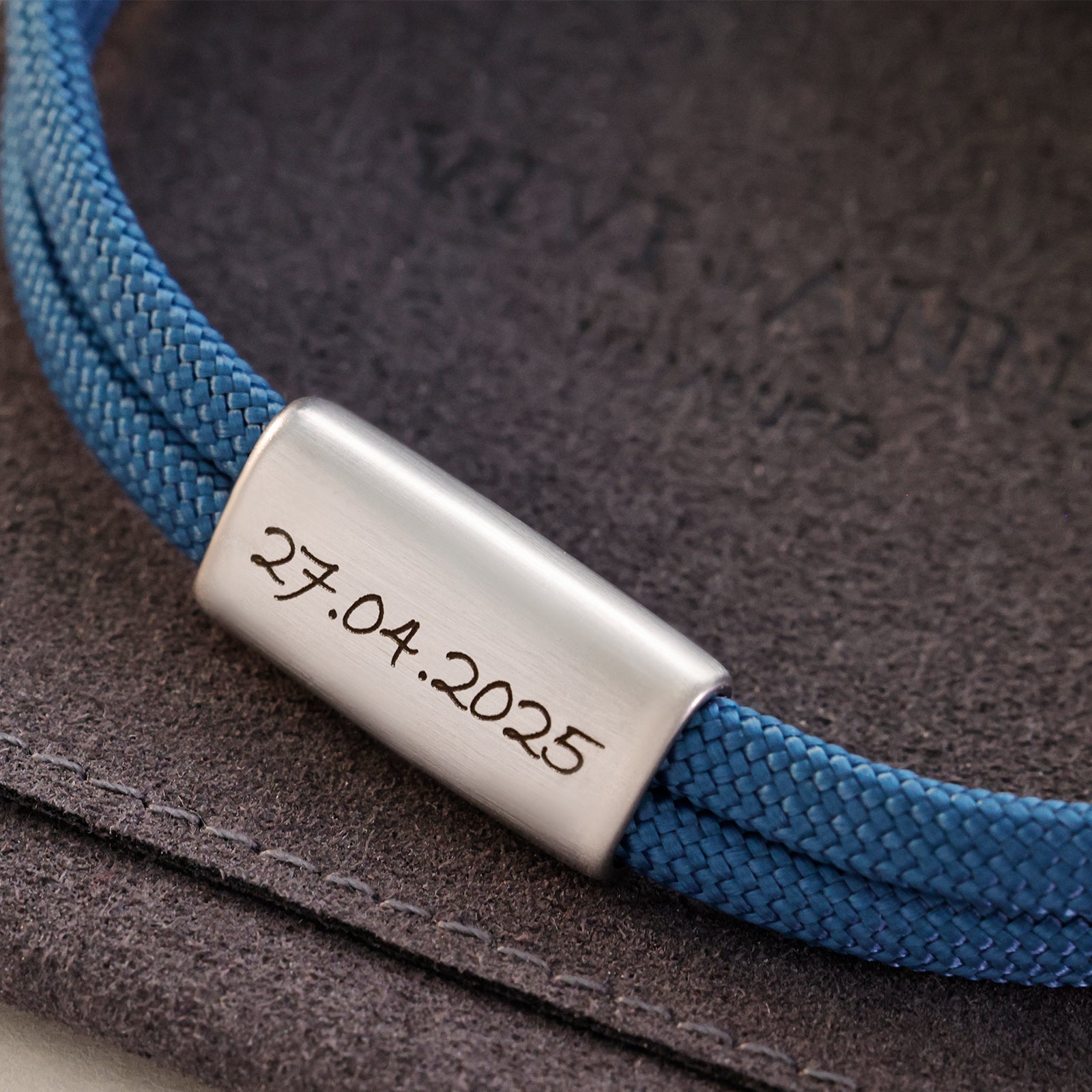 Personalized nautical rope bracelet with engraving - communion gifts with card