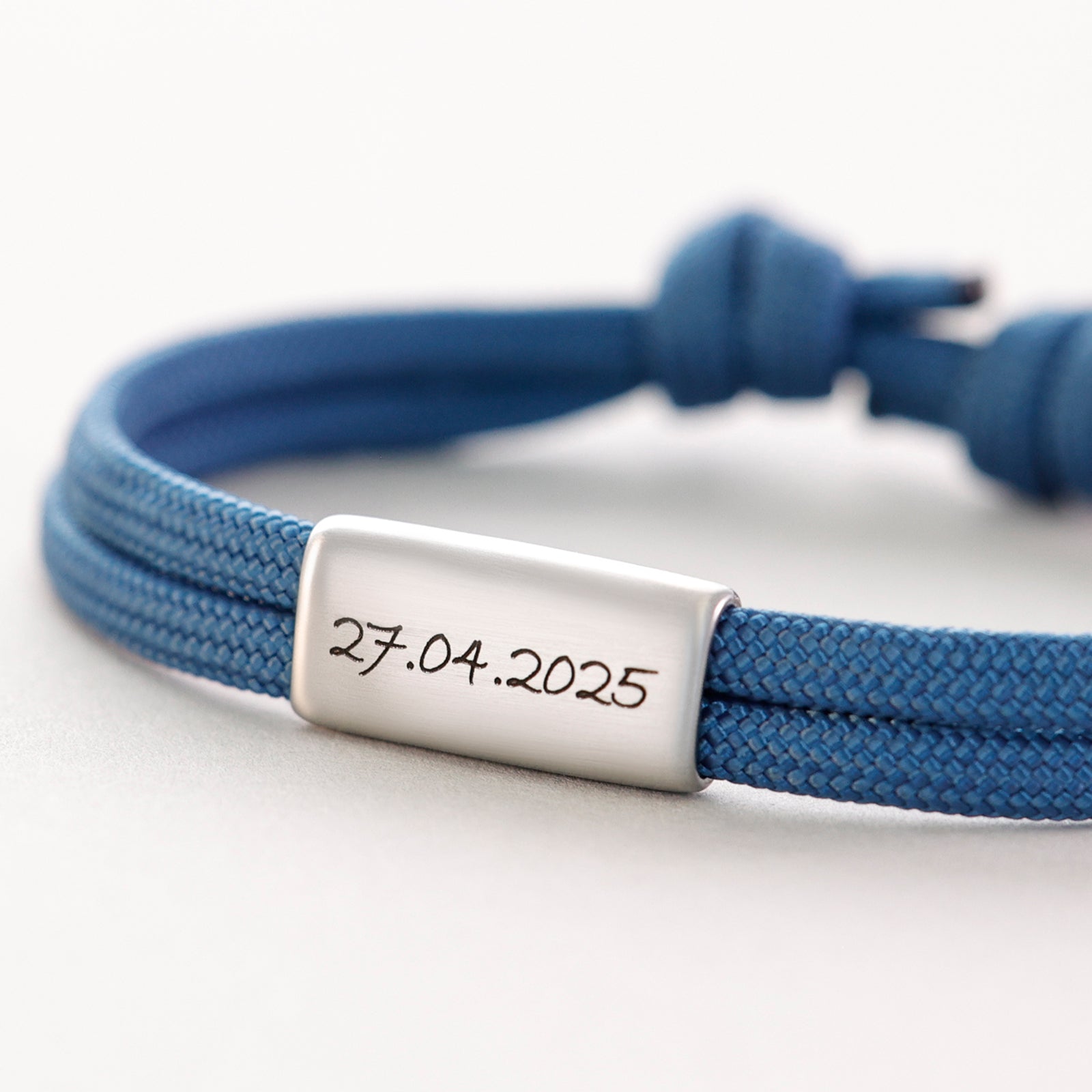 Personalisiertes Segeltau Armband mit Gravur - Geschenk zur Konfirmation mit Karte