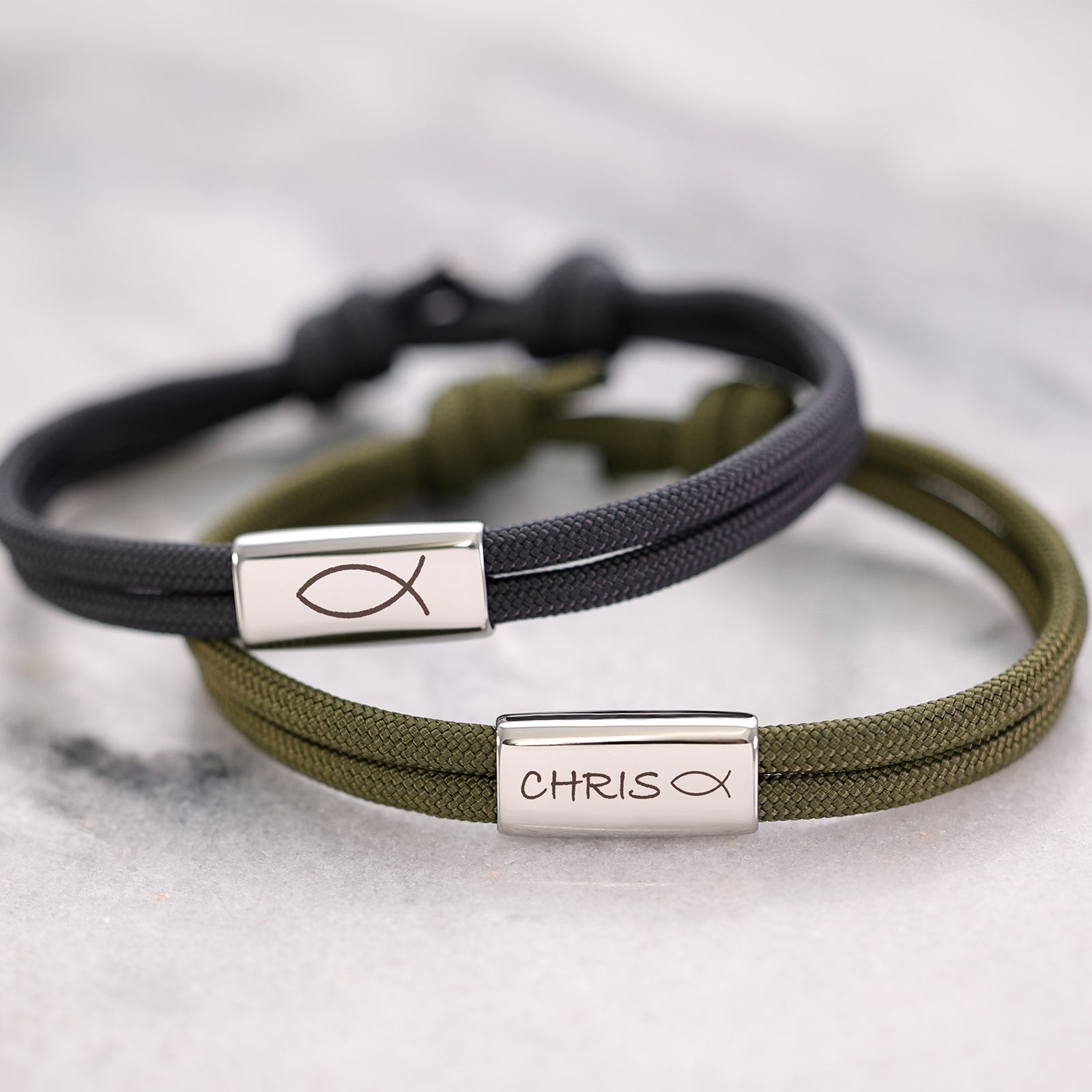 Personalisiertes Segeltau Armband mit Gravur - Geschenk zur Konfirmation mit Karte