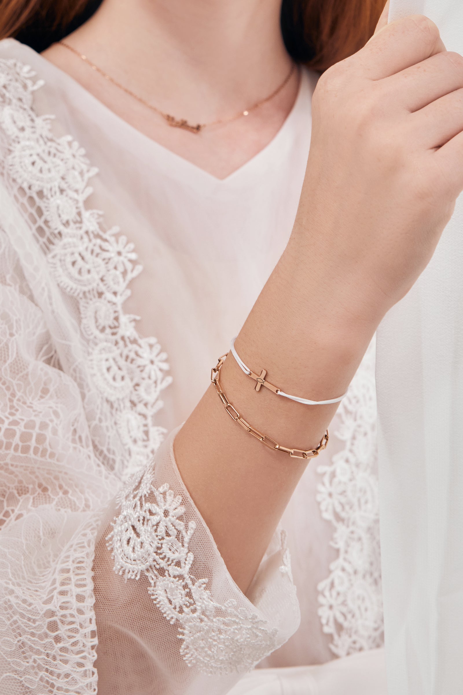 Personalisiertes Kreuzarmband mit Gravur Kinder Armband VIVIANNASCHMUCK