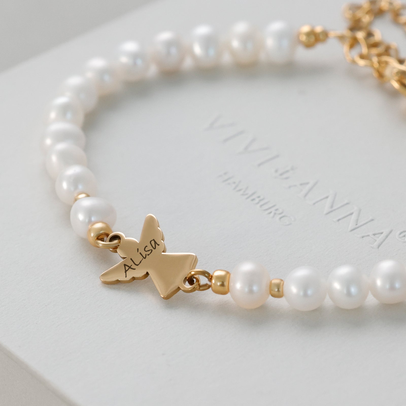Engel Armband mit Süßwasserperlen