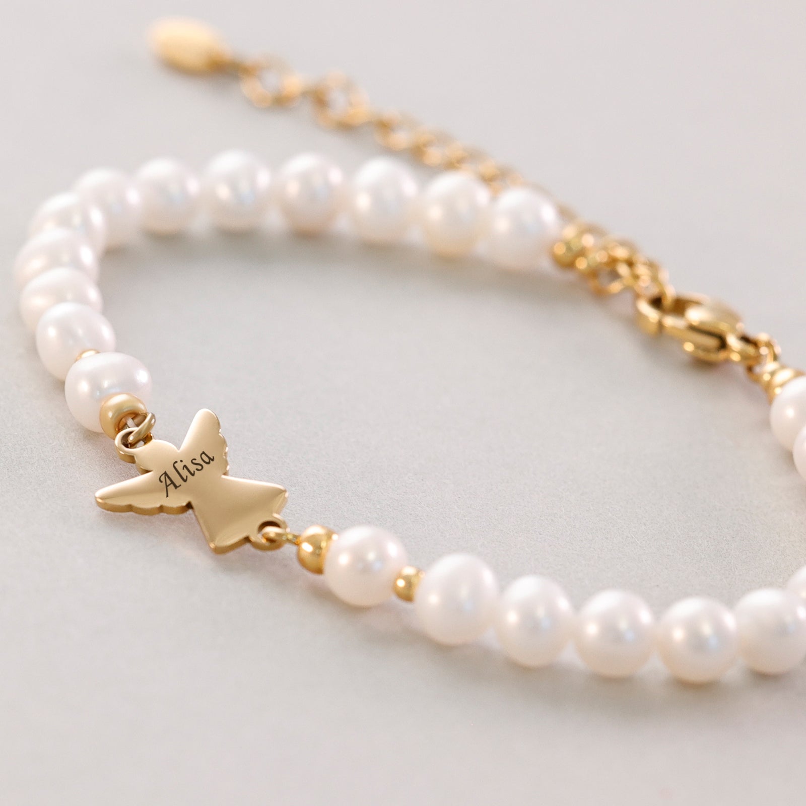 Engel Armband mit Süßwasserperlen