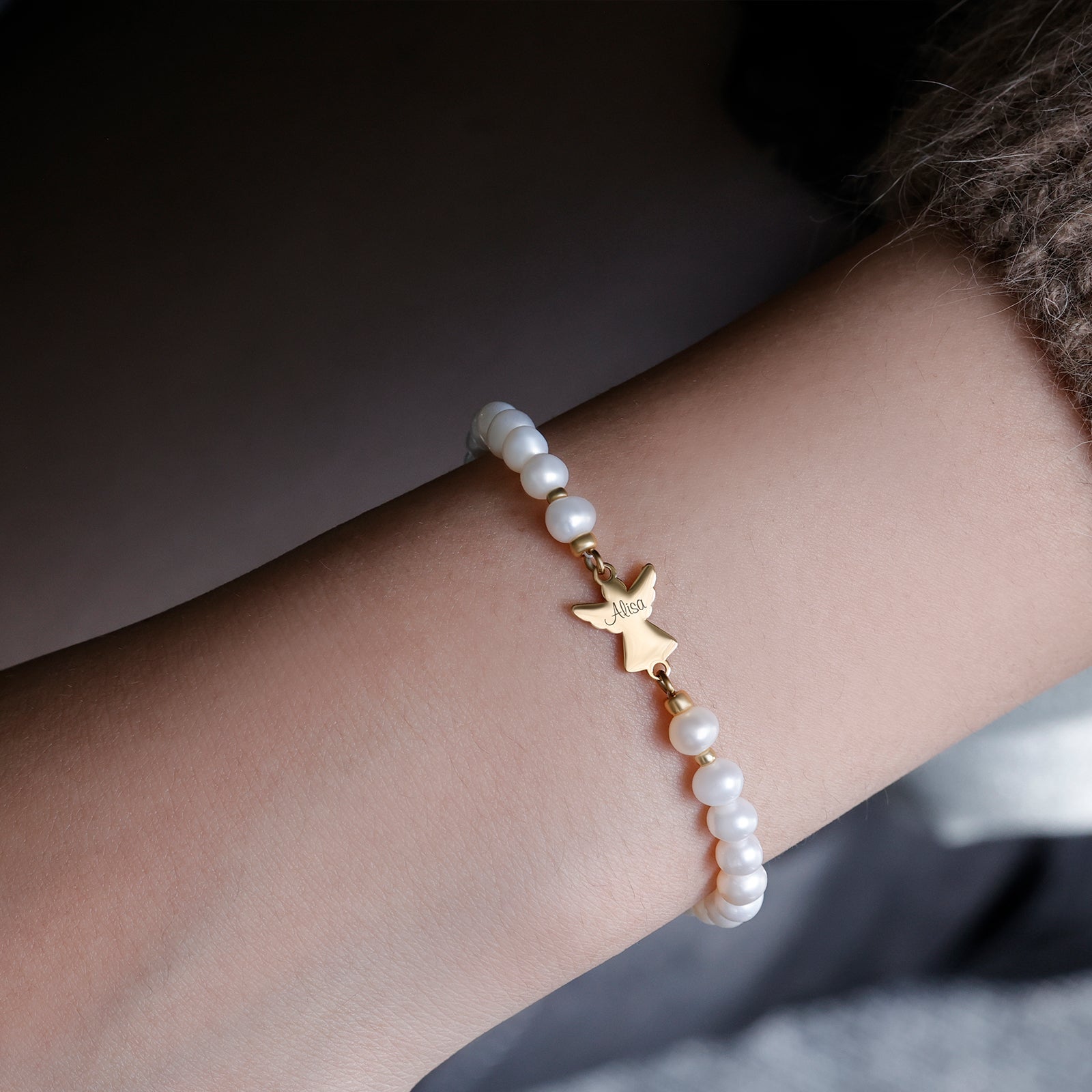 Engel Armband mit Süßwasserperlen
