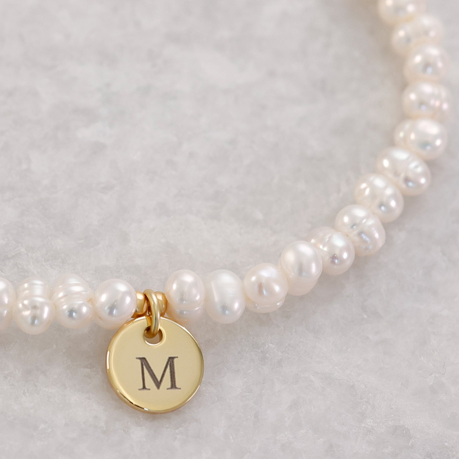 Süßwasserperlen Armband mit Personalisierbarem Anhänger - 925er Sterling Silber