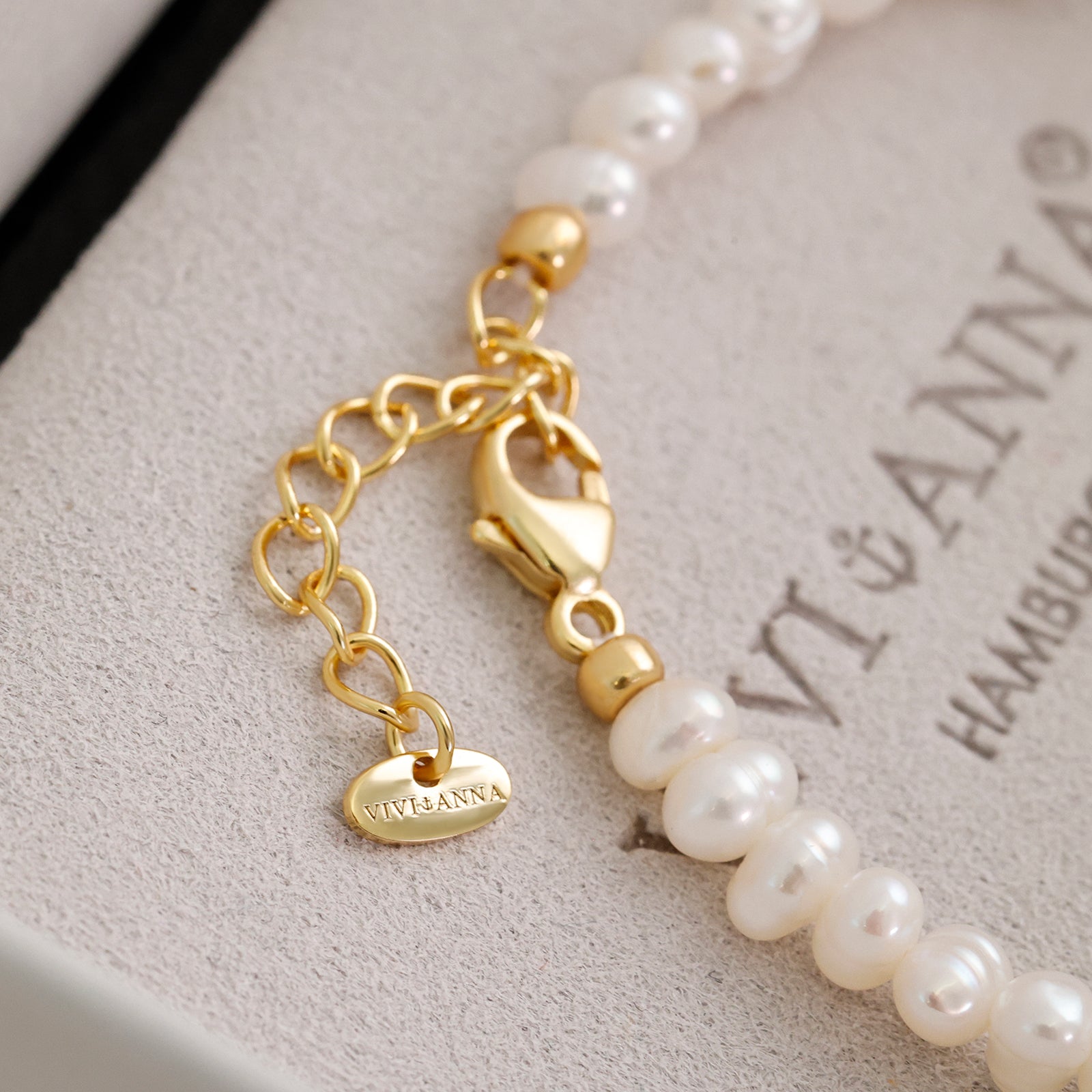 Süßwasserperlen Armband mit Personalisierbarem Anhänger - 925er Sterling Silber