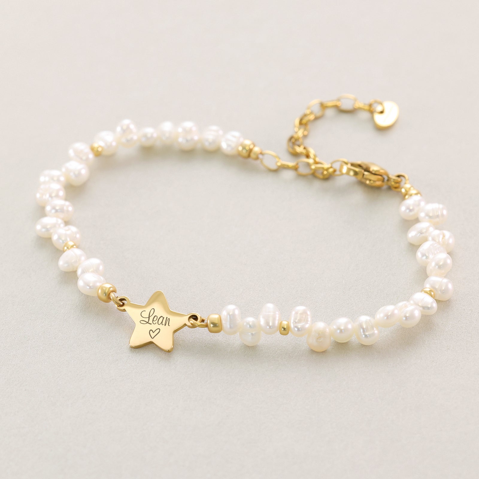 Personalized protective bracelet with guardian angel & freshwater pearls