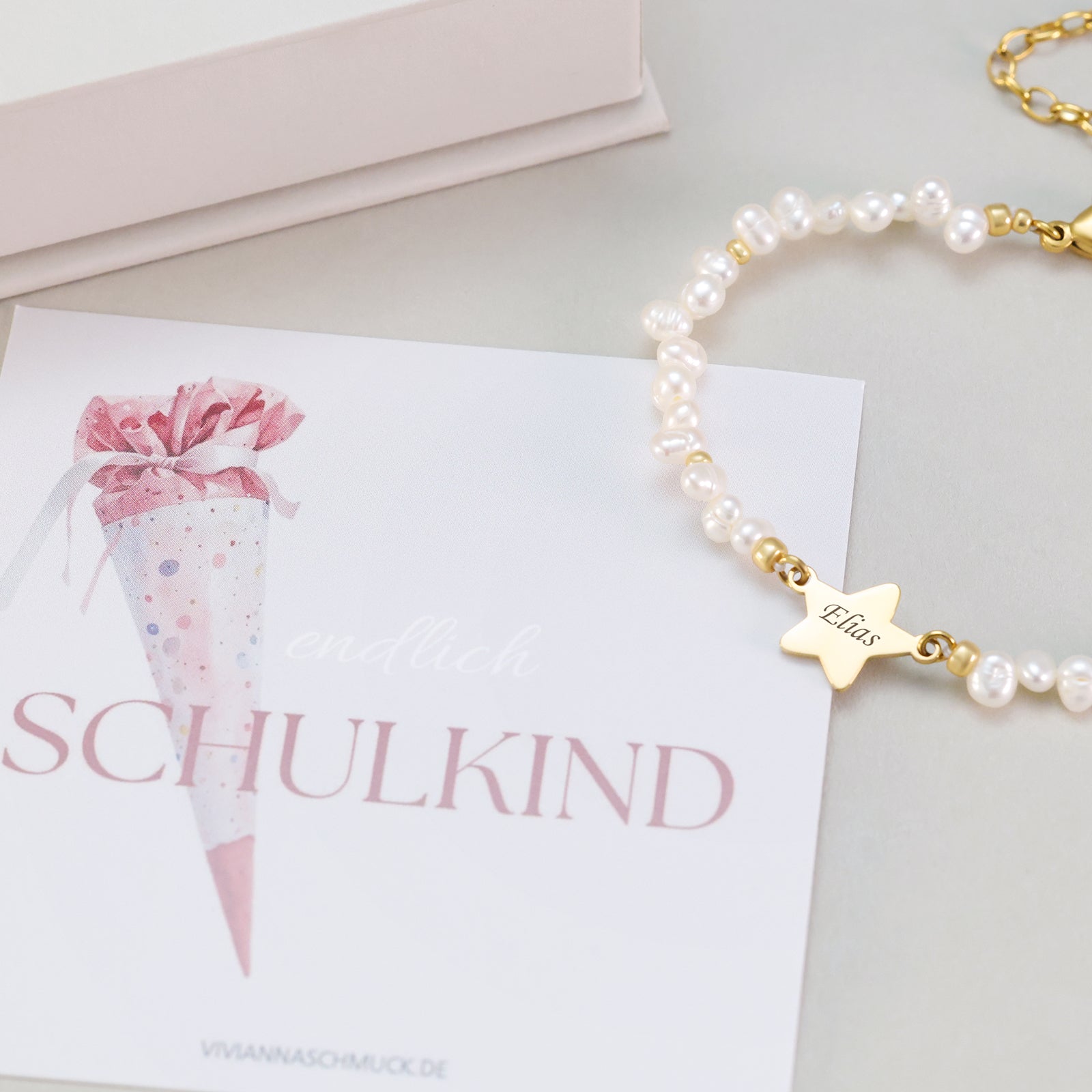 Personalized protective bracelet with guardian angel & freshwater pearls