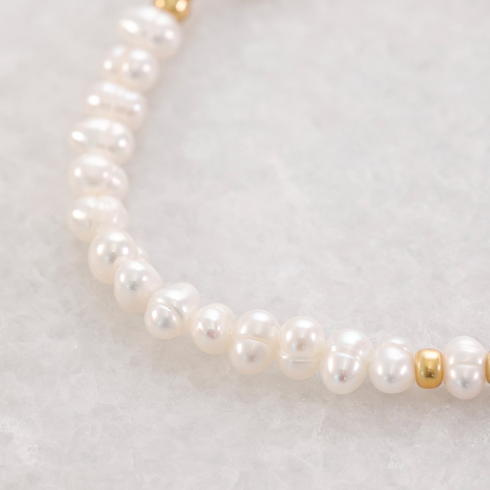 Personalized protective bracelet with guardian angel & freshwater pearls