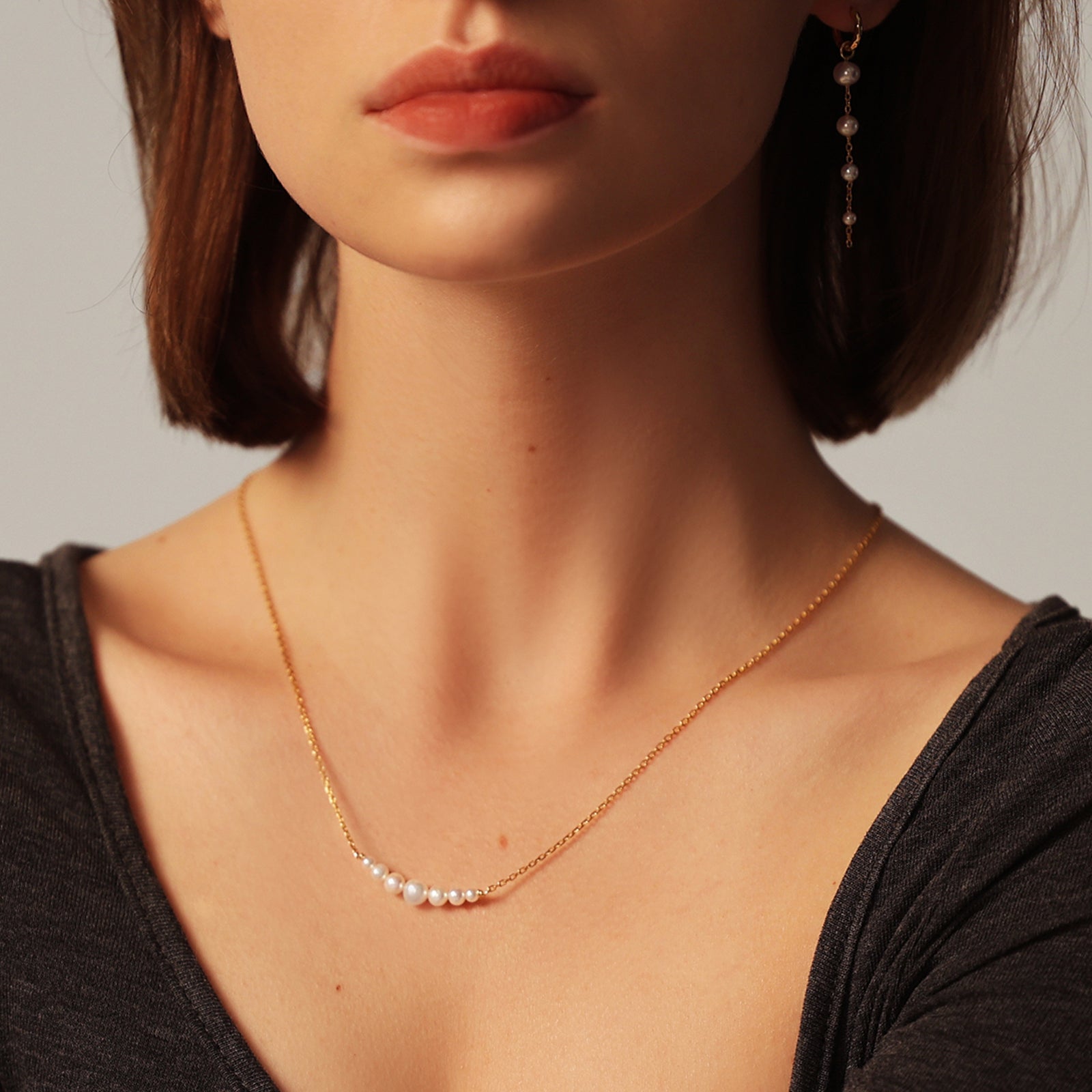 Personalized Hammered Disc with Freshwater Pearl Necklace - 925 Sterling Silver